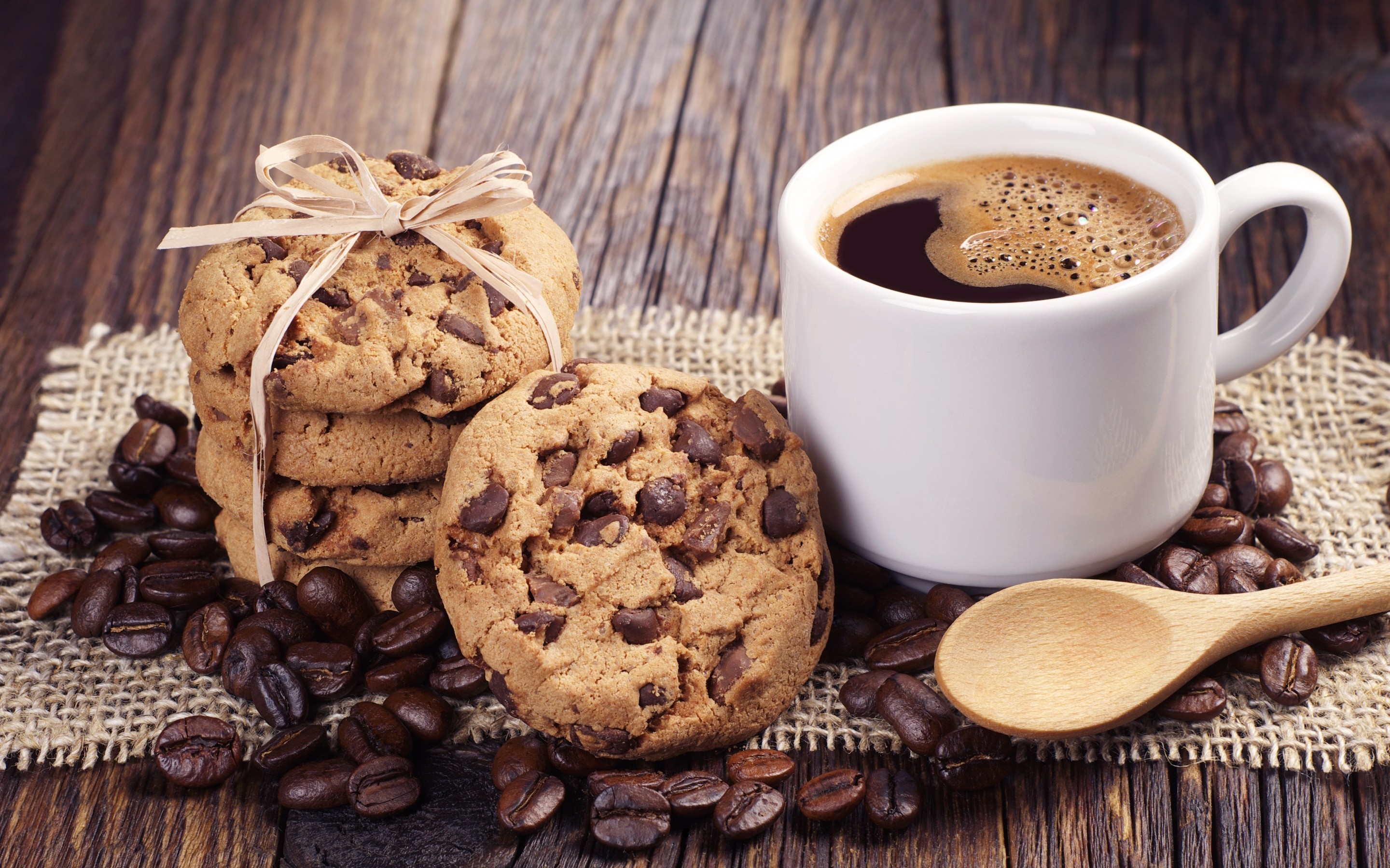 Cookies, Coffee, Cup, Coffee Beans, Drinks - High Resolution Coffee - HD Wallpaper 
