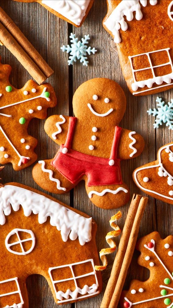 Gingerbread, Christmas, And Cookie Image - Christmas Wallpaper Gingerbread - HD Wallpaper 