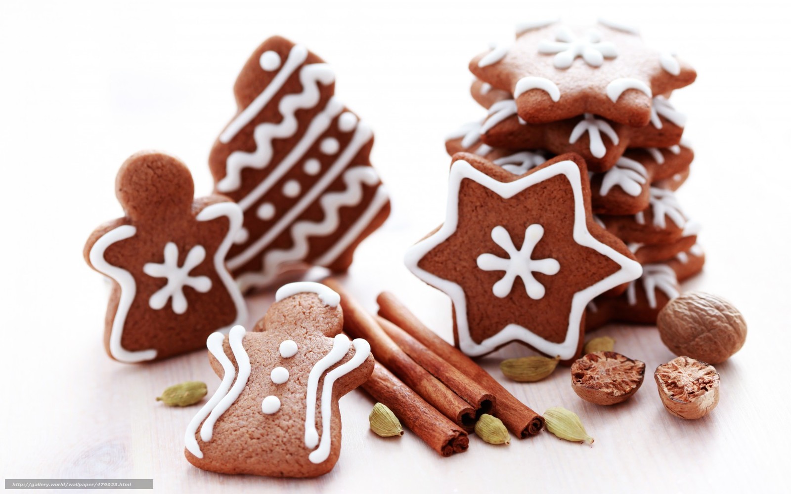 Download Wallpaper New Year, Holiday, Christmas, Cookies - HD Wallpaper 