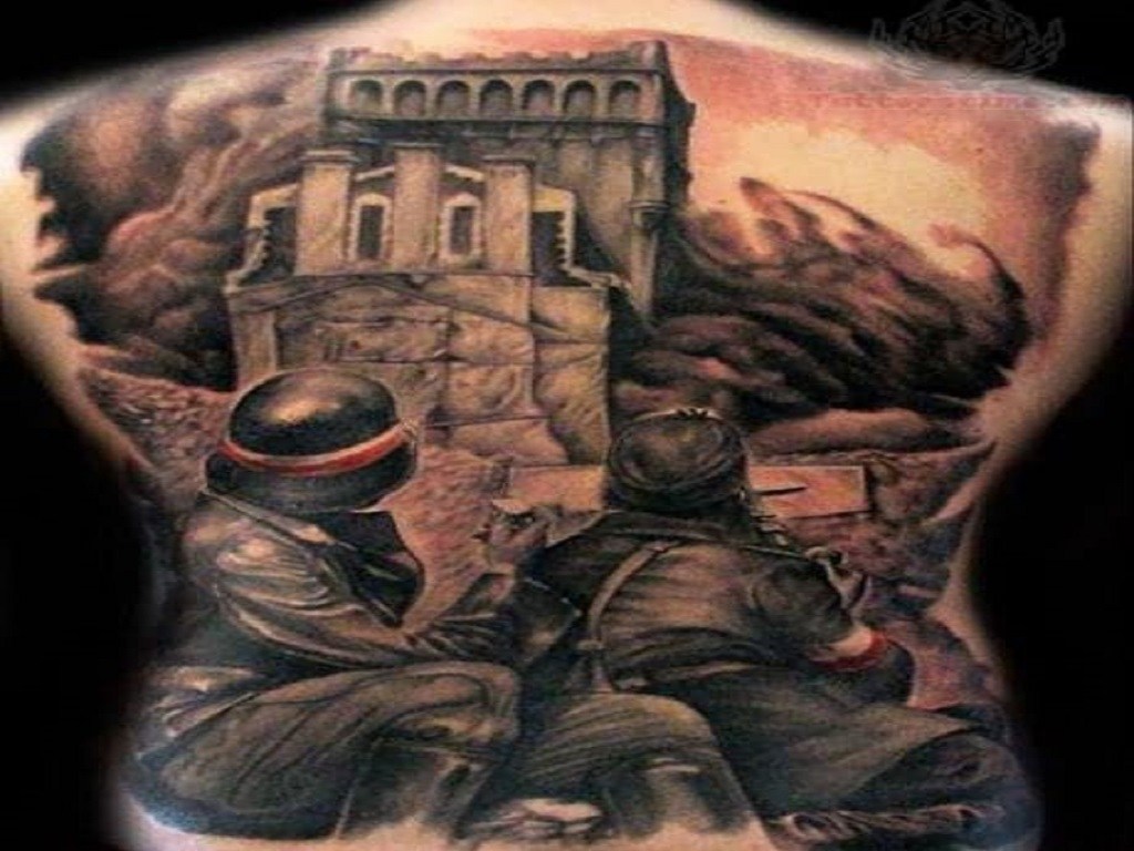 Grey Ink Back Tattoo For Men Free Hd Wallpapers Hd - Tattoo - HD Wallpaper 