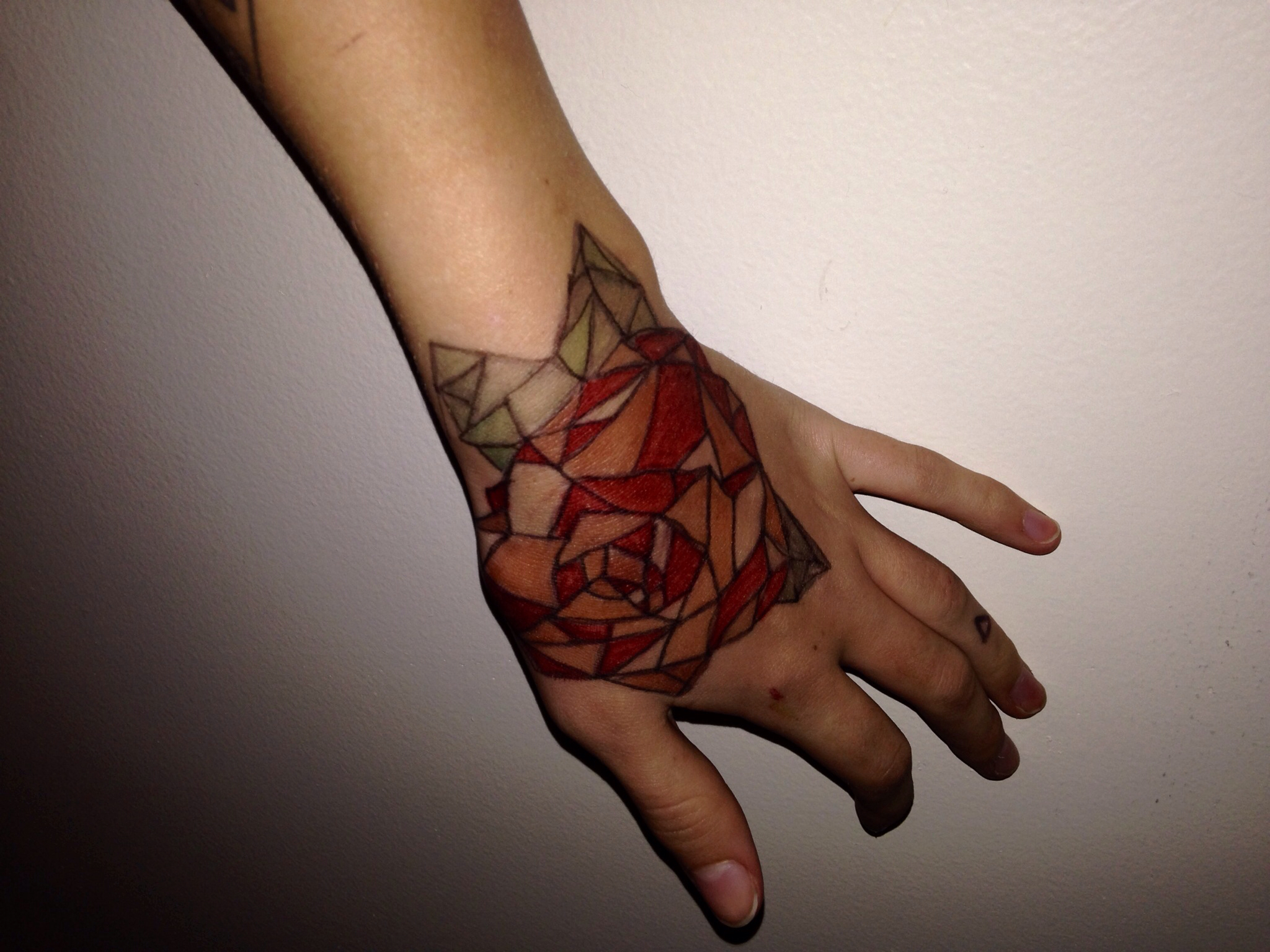 Dotwork Rose Forearm Tattoo - Stained Glass Rose Tattoo - HD Wallpaper 