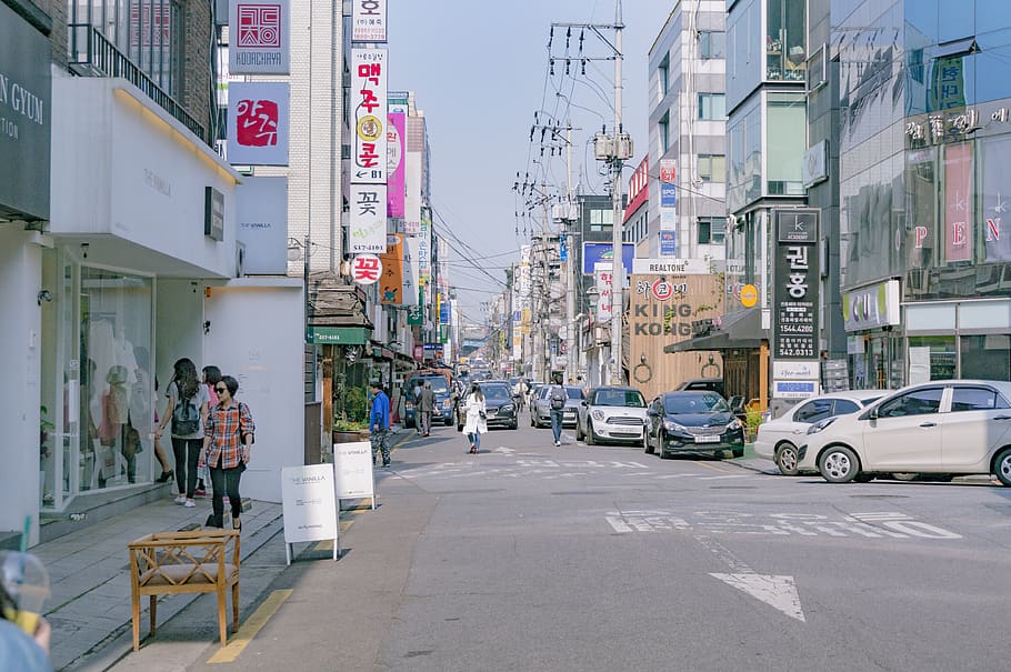 Seoul, South Korea, Apgujeong-dong, Street, Busy, City, - Korea