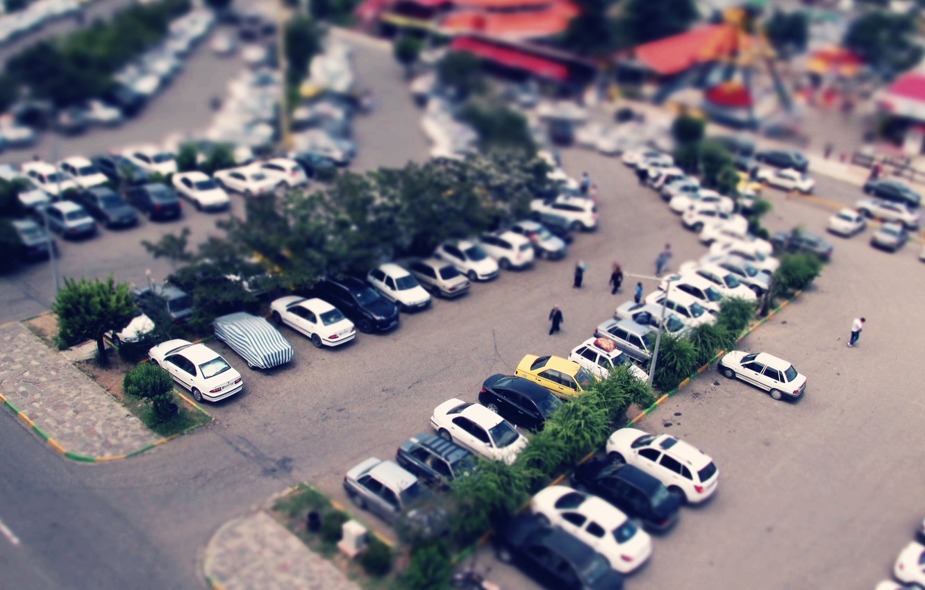 Photo Wallpaper Car, People, Tilt-shift, Iran, Namakabrood, - Aerial Photography - HD Wallpaper 