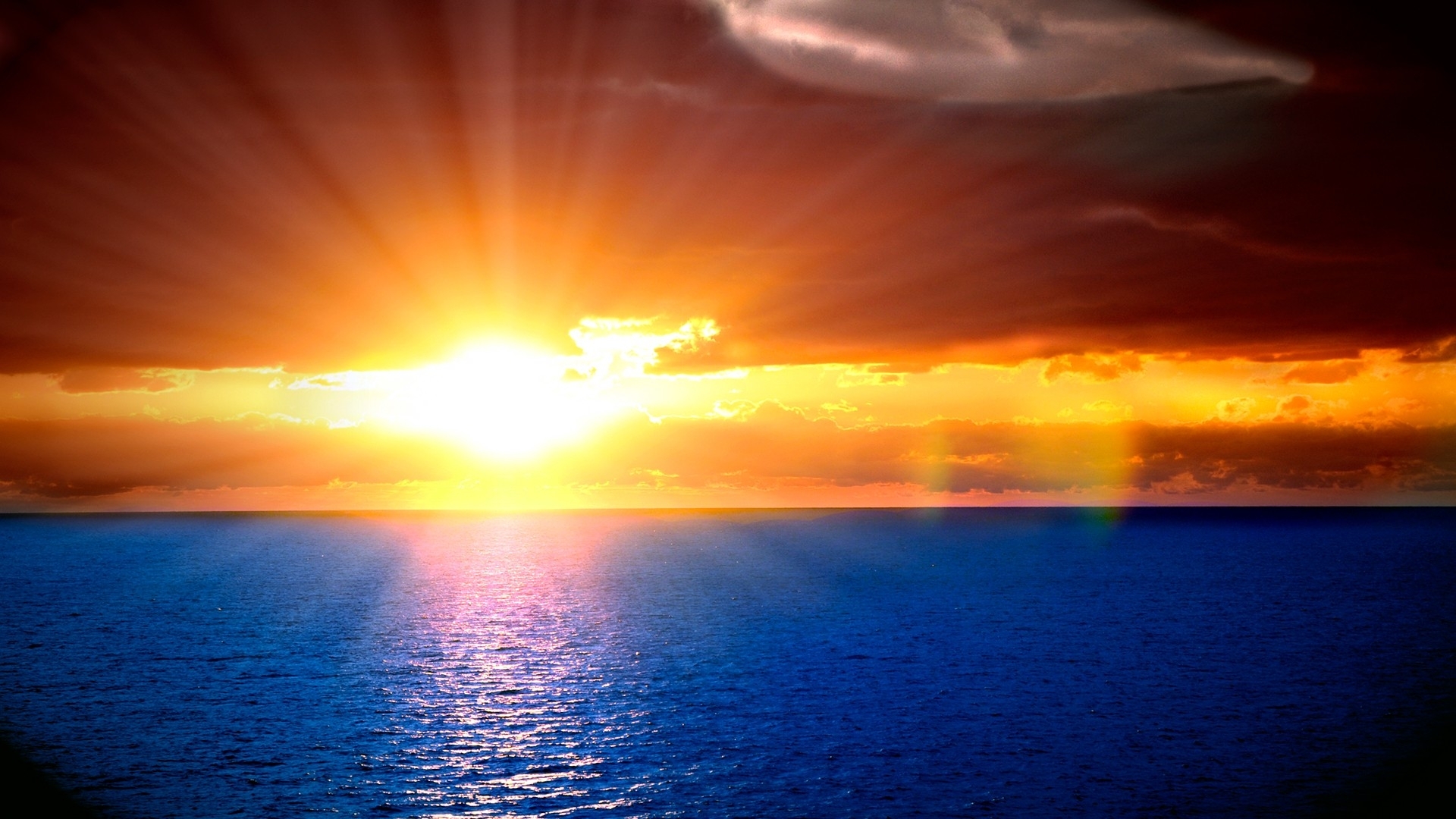 Beautiful Sunset Ocean - HD Wallpaper 