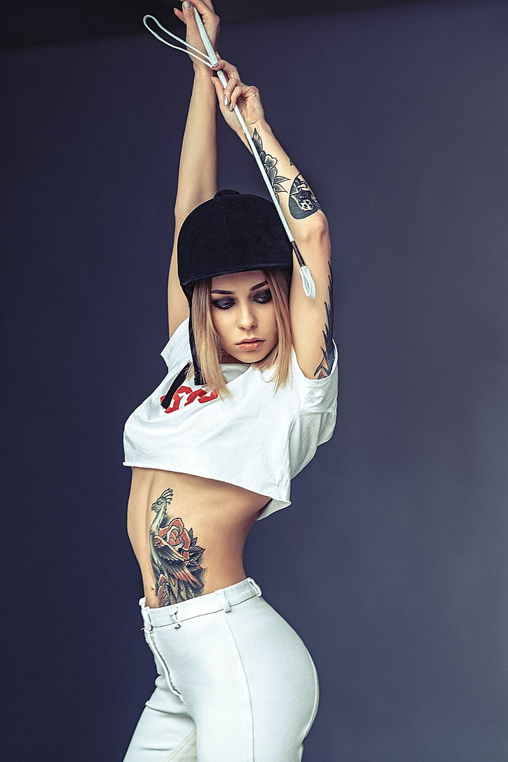 Arms Up, Vladimir Serkov, Tattoo, Women, Model, Studio - Photo Shoot - HD Wallpaper 
