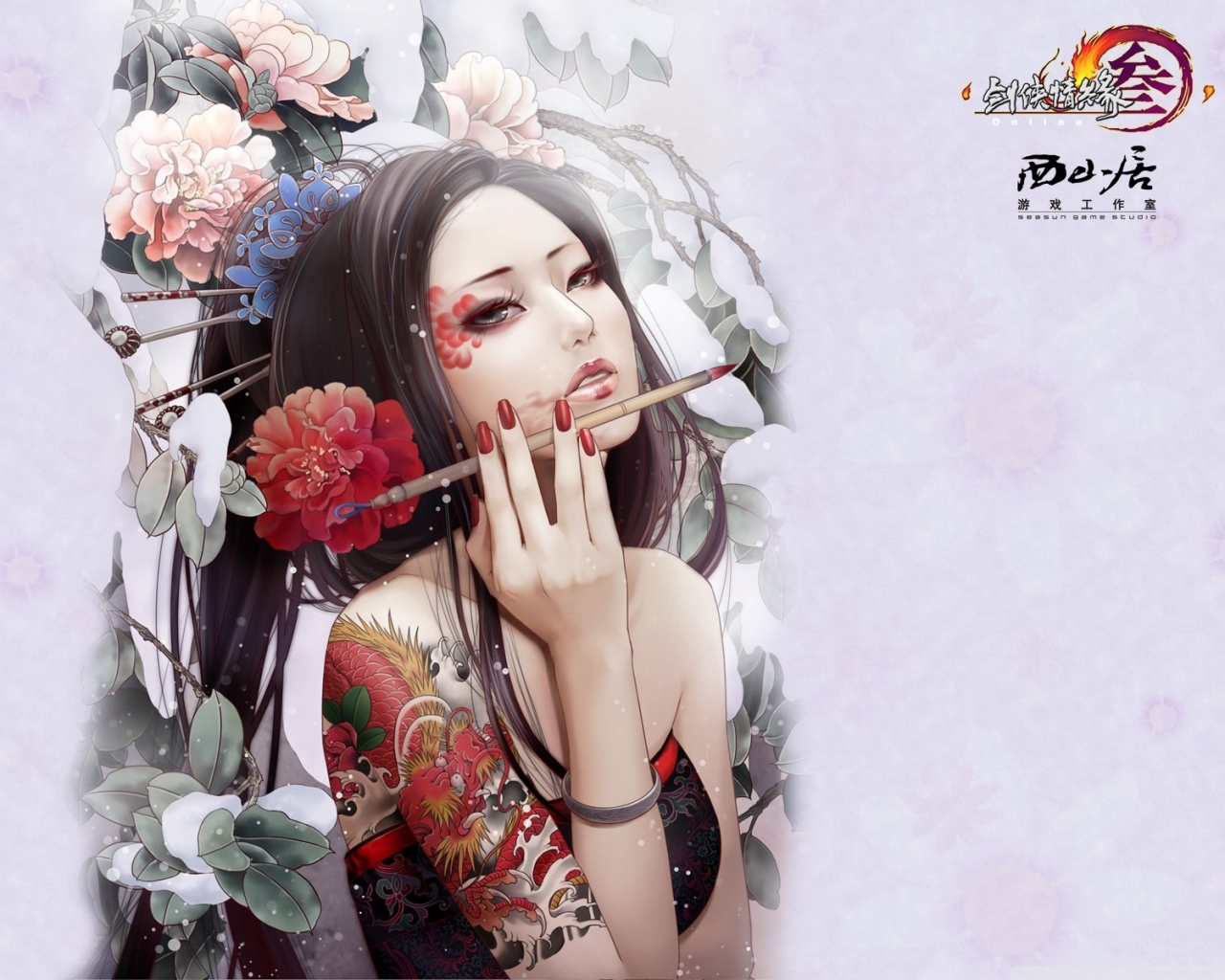 Modern Geisha Art - HD Wallpaper 