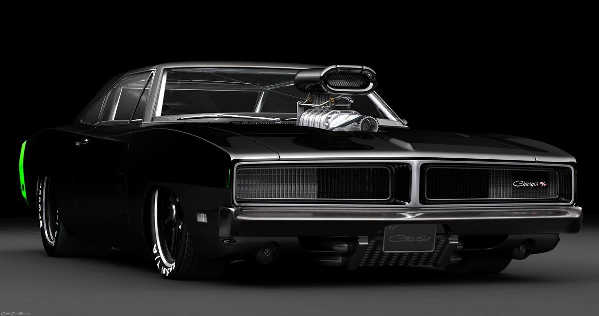 Black Dodge Charger 1969 - HD Wallpaper 