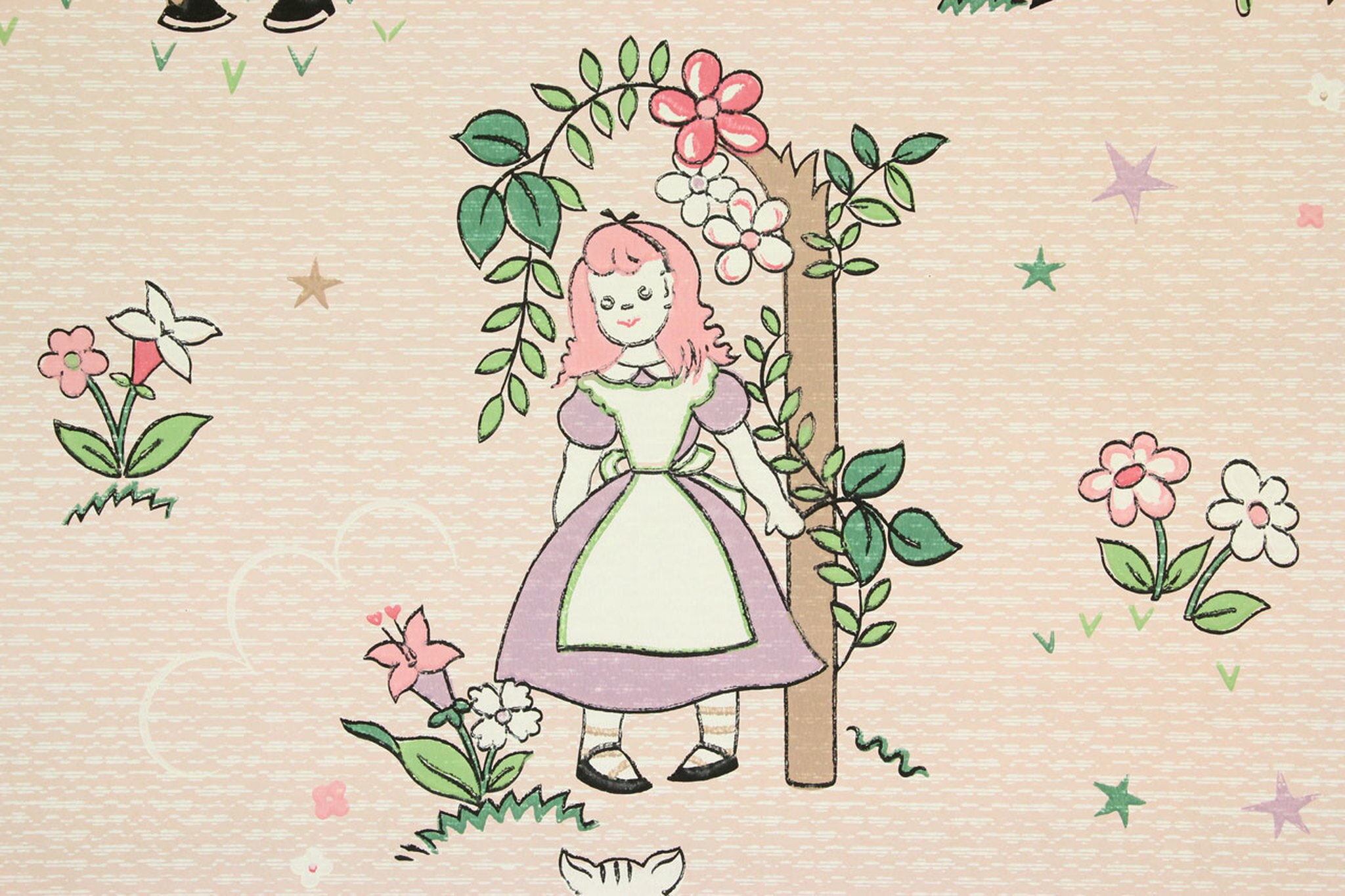 Alice In Wonderland Wallpaper Vintage - HD Wallpaper 