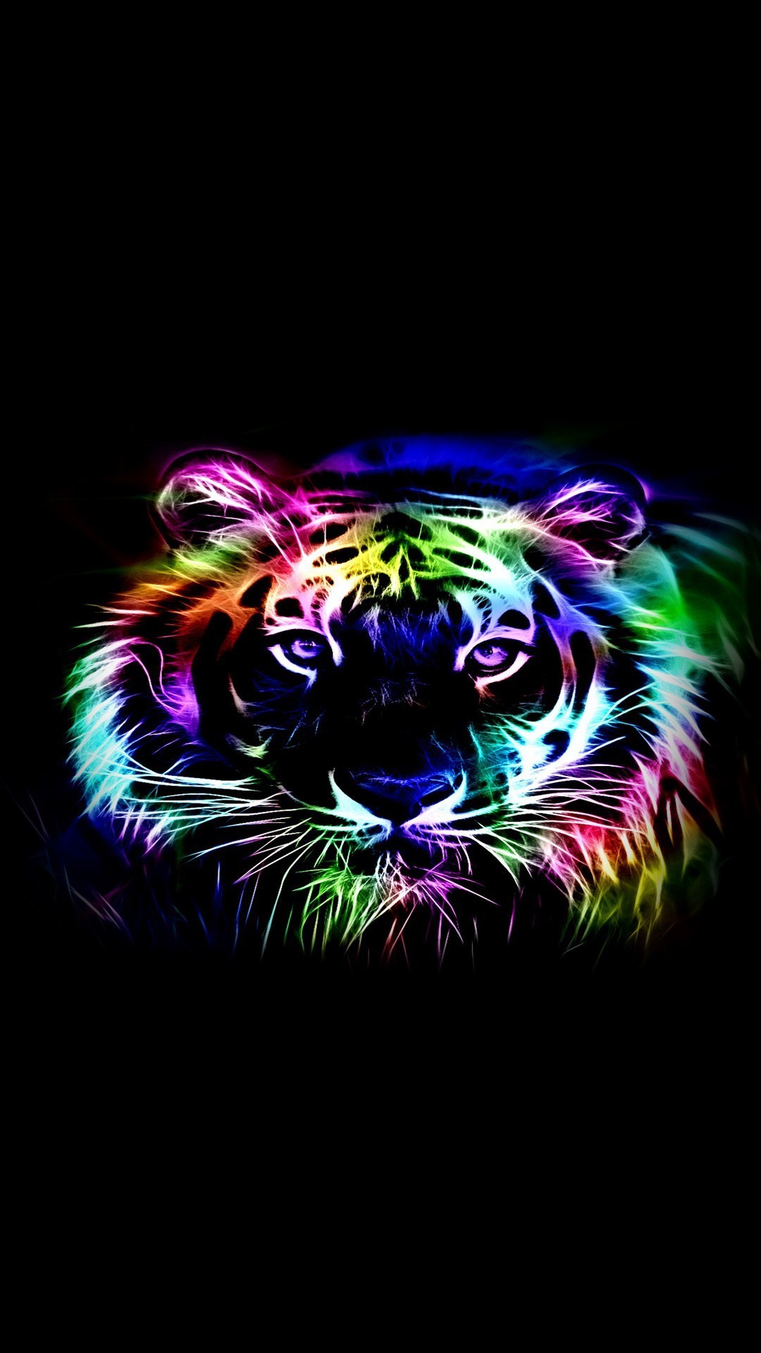 Neon Tiger Outline Wallpaper 
 Data-src - Imagenes Para Iphone Hd 3d - HD Wallpaper 
