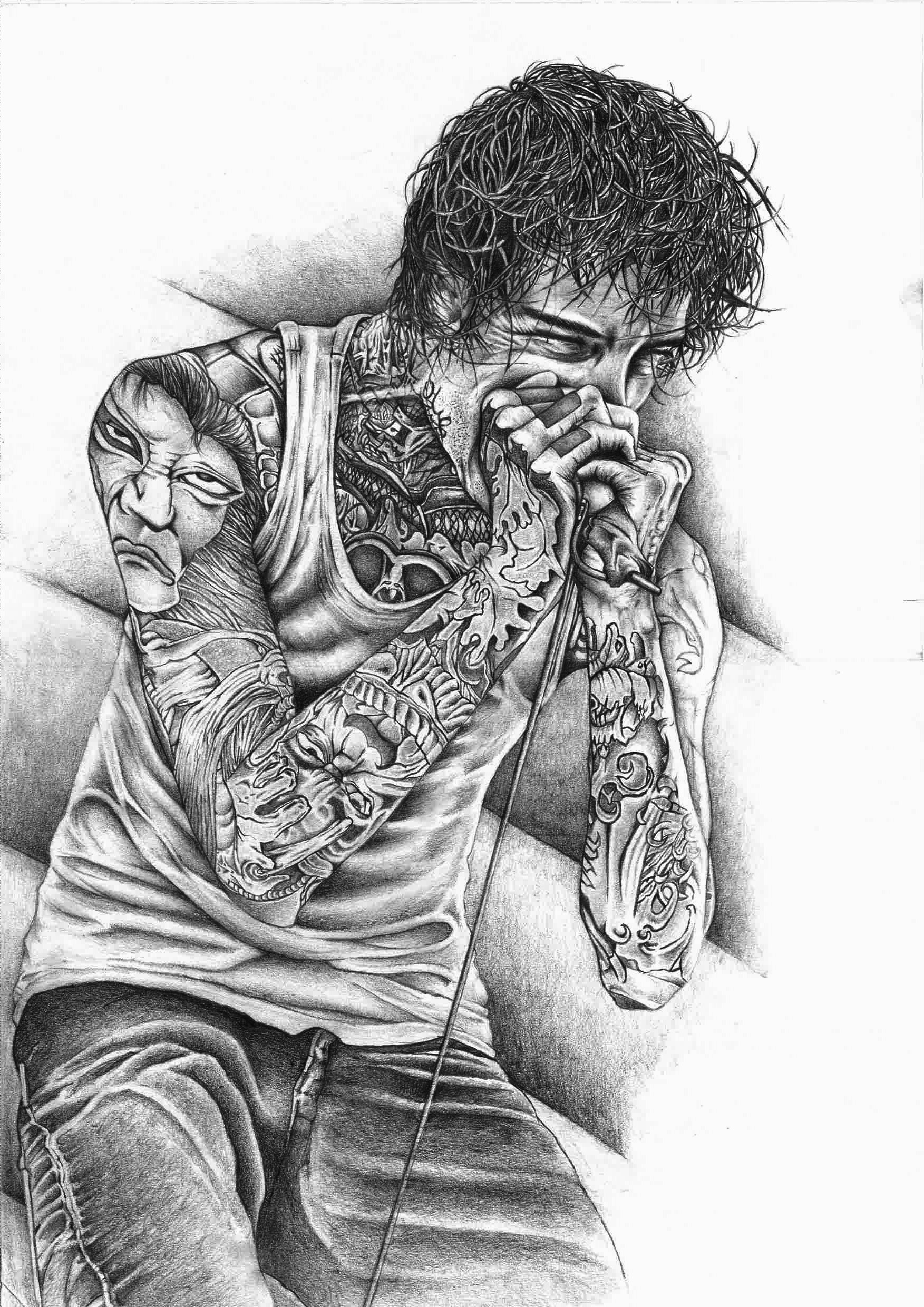 Px Deathcore Drawing Mitch Lucker Suicide Silence Tattoo - Suicide Silence - HD Wallpaper 