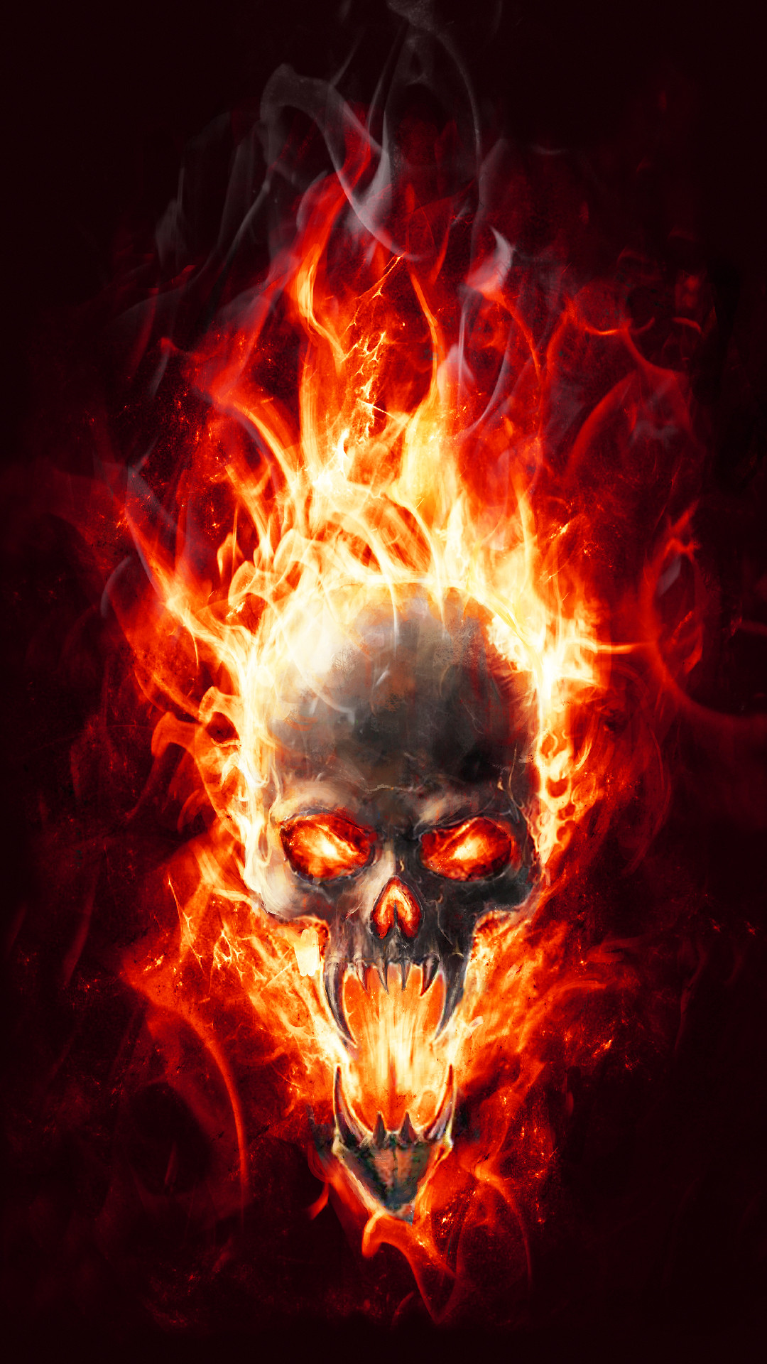 Flaming Skull - 1080x1920 Wallpaper Flaming Skull - 1080x1920 Wallpaper