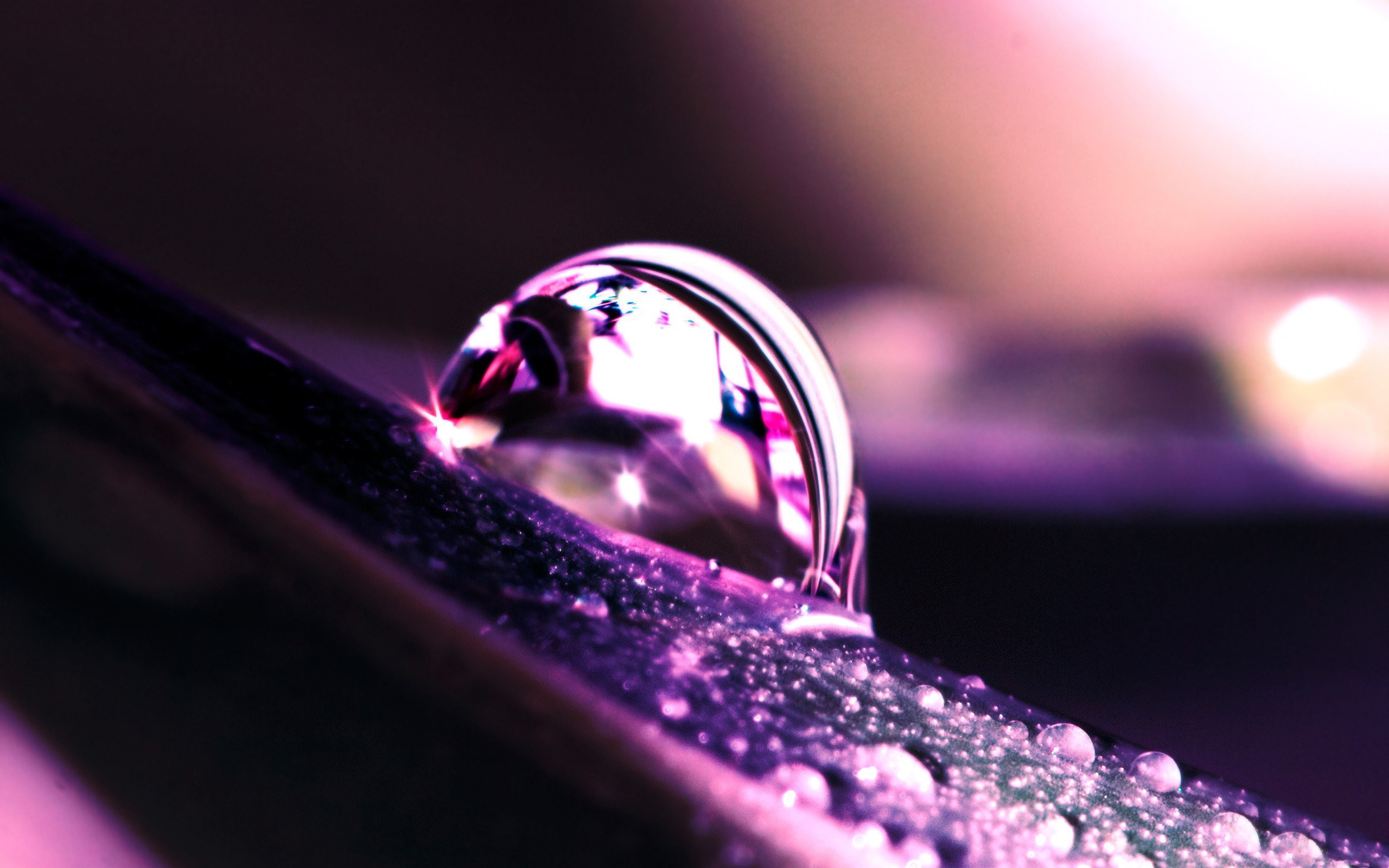 Hd Purple Water Drops Background - HD Wallpaper 