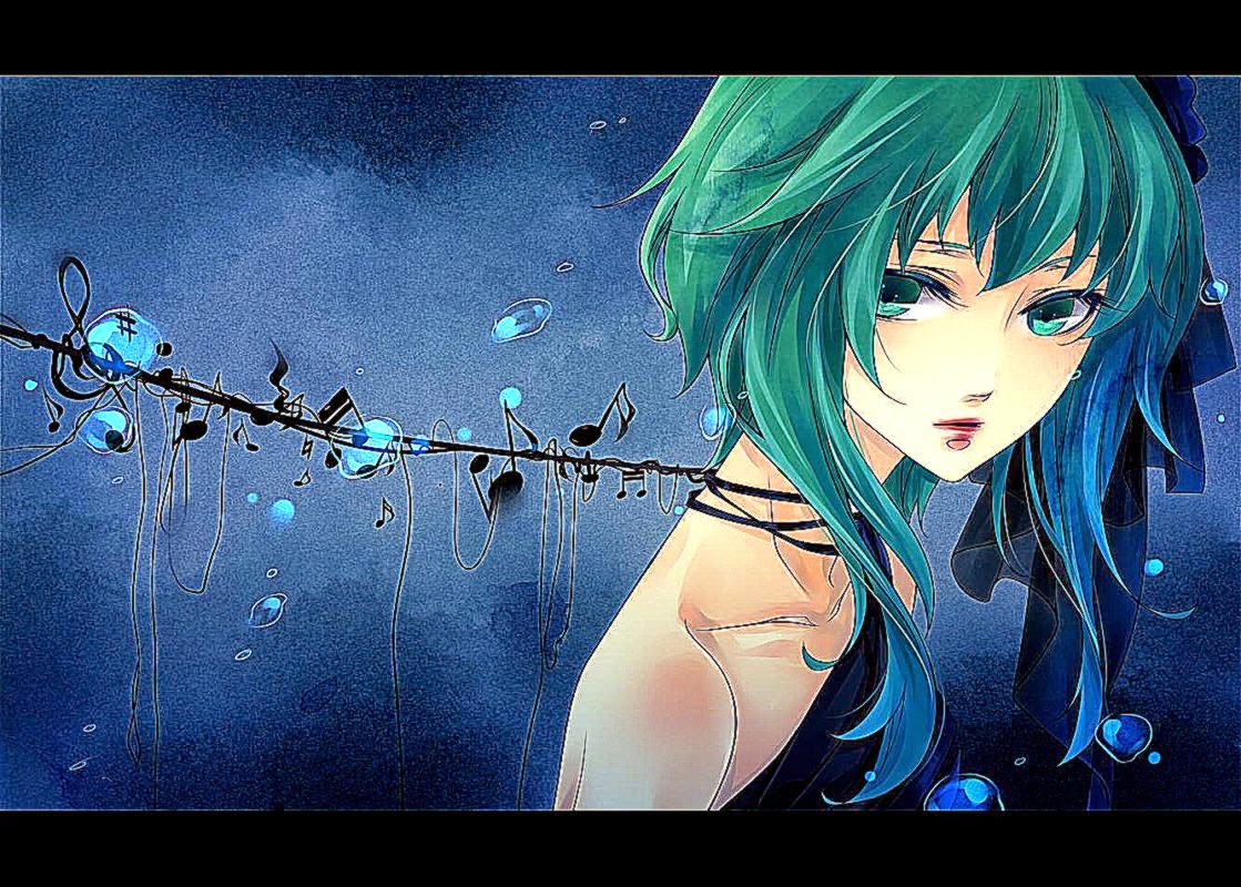 Glass Mermaid Tumblr - Teal Haired Anime Girl - HD Wallpaper 