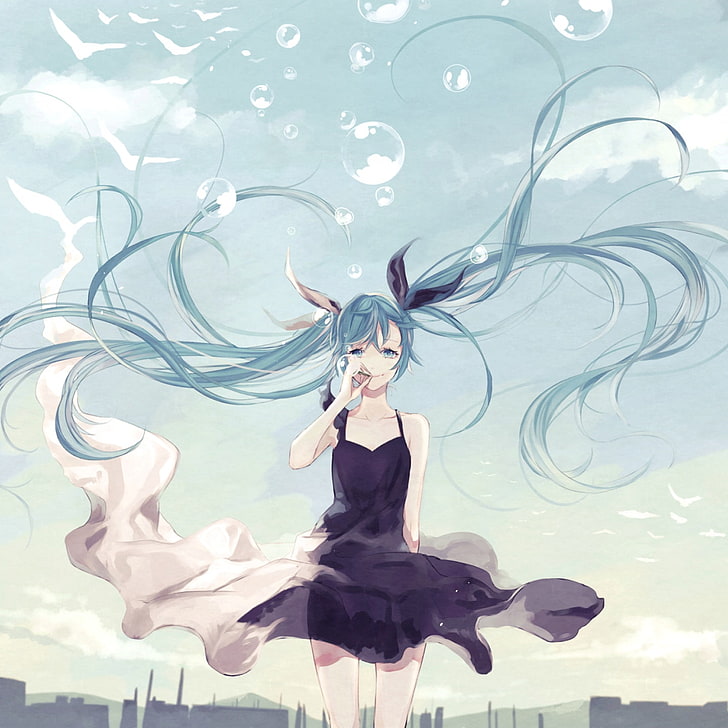 Anime, Beauty, Buble, Dress, Girl, Kafuu, Original, - 荒 ぶる ツインテール - HD Wallpaper 