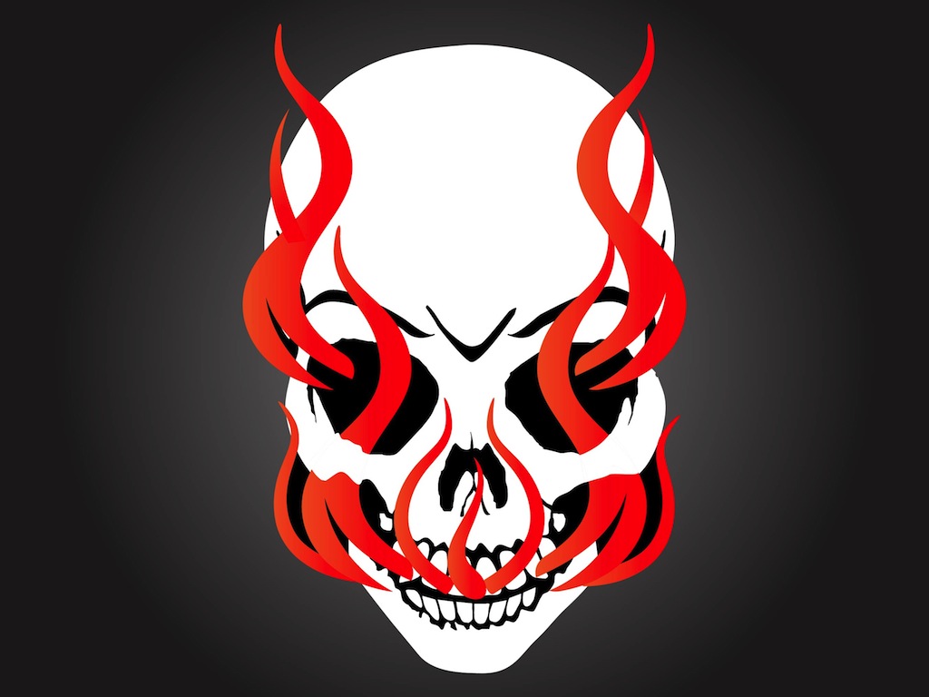 Burning Skull - Skull - HD Wallpaper 
