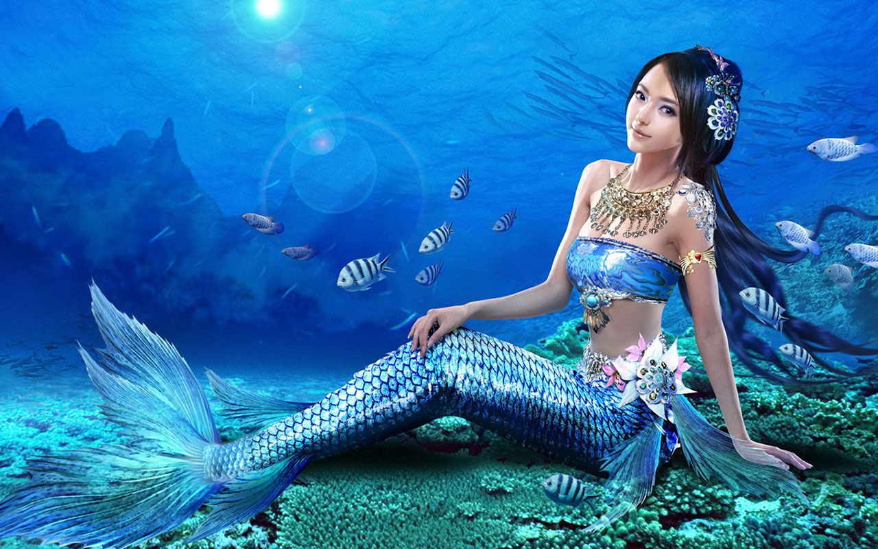 Mermaid Wallpaper Hd - HD Wallpaper 