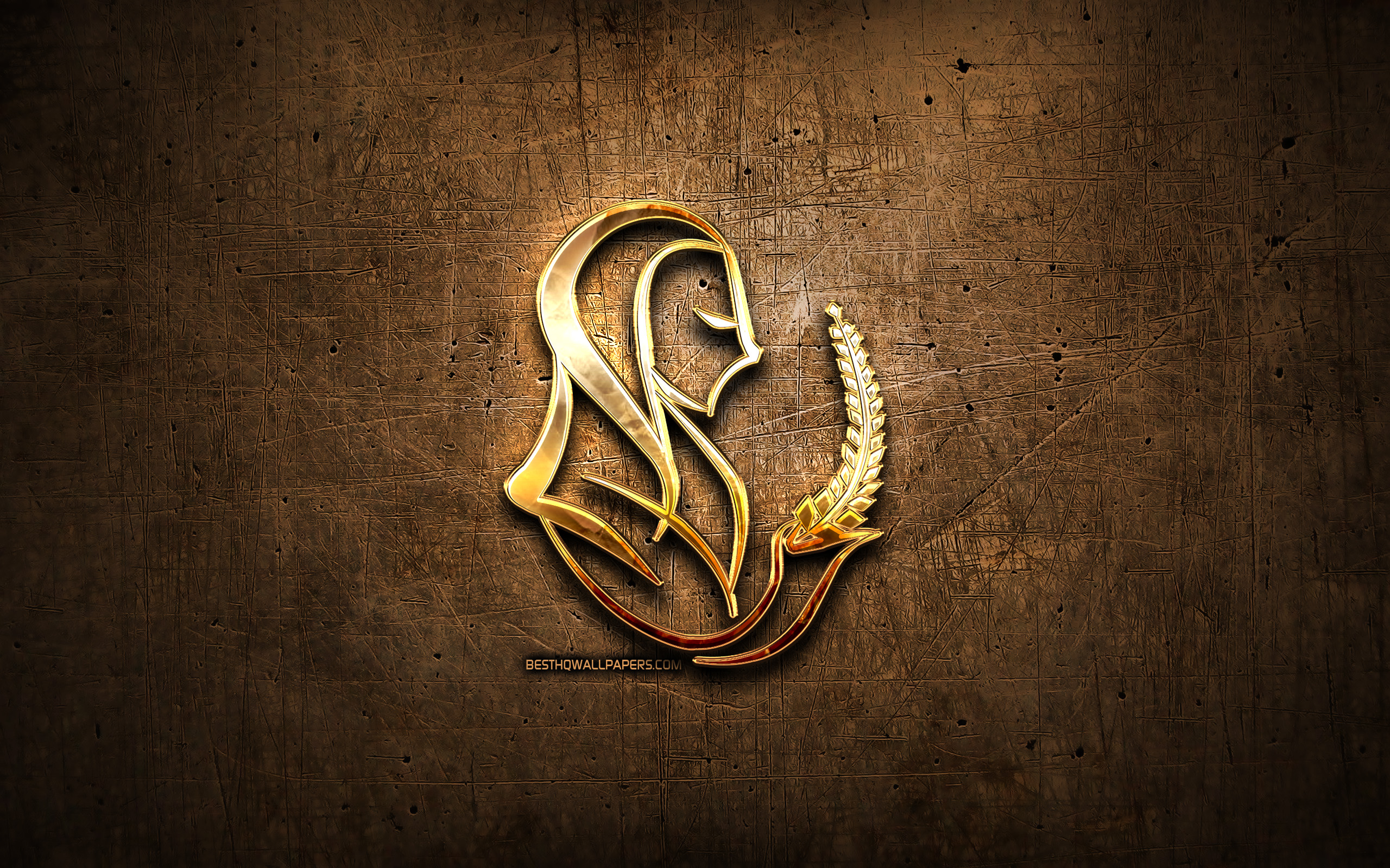 Virgo Golden Sign, Metal Background, Creative Art, - Fond D Écran Signe Astrologique Vierge - HD Wallpaper 