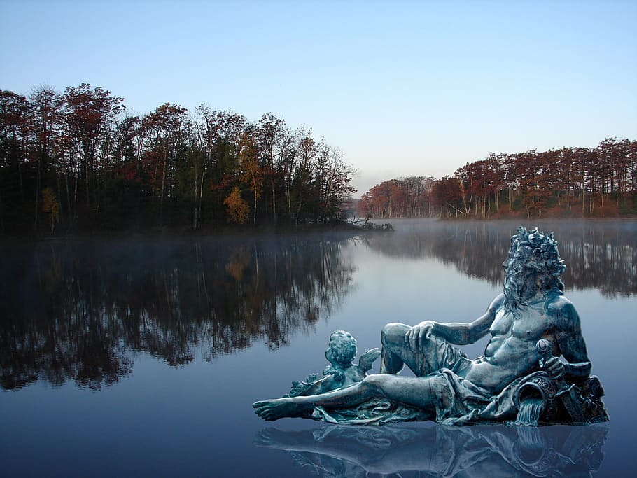 Aquarius, Lake, Poseidon, Composing, Mirroring, Fog, - Lake Poseidon - HD Wallpaper 