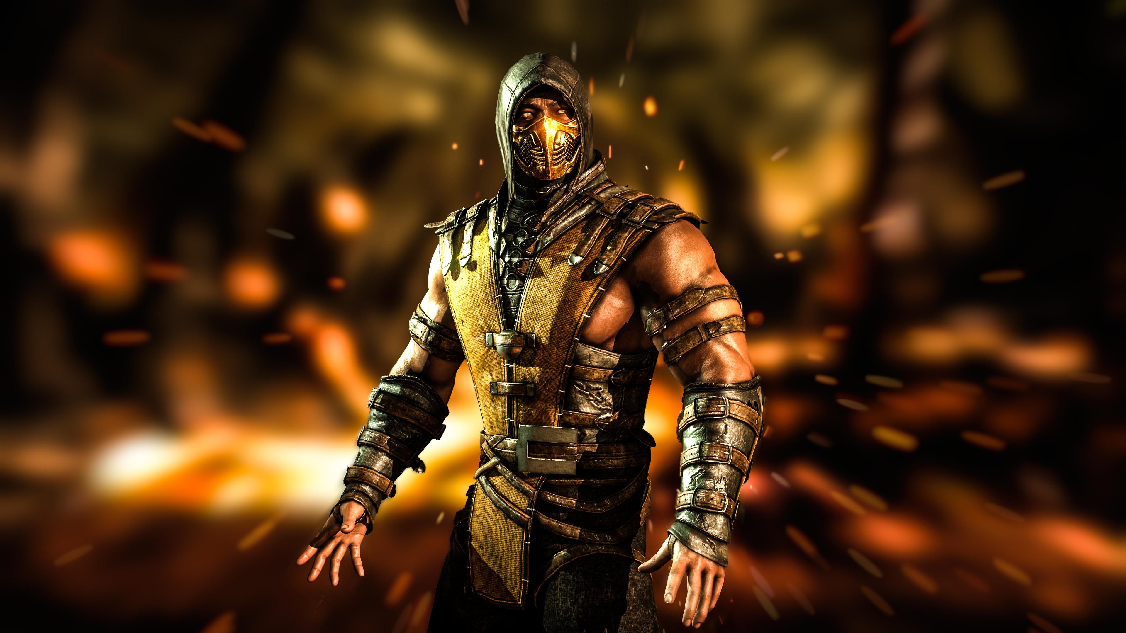 Mkx Scorpion Wallpaper - Scorpion Mortal Kombat Wallpaper 4k - HD Wallpaper 