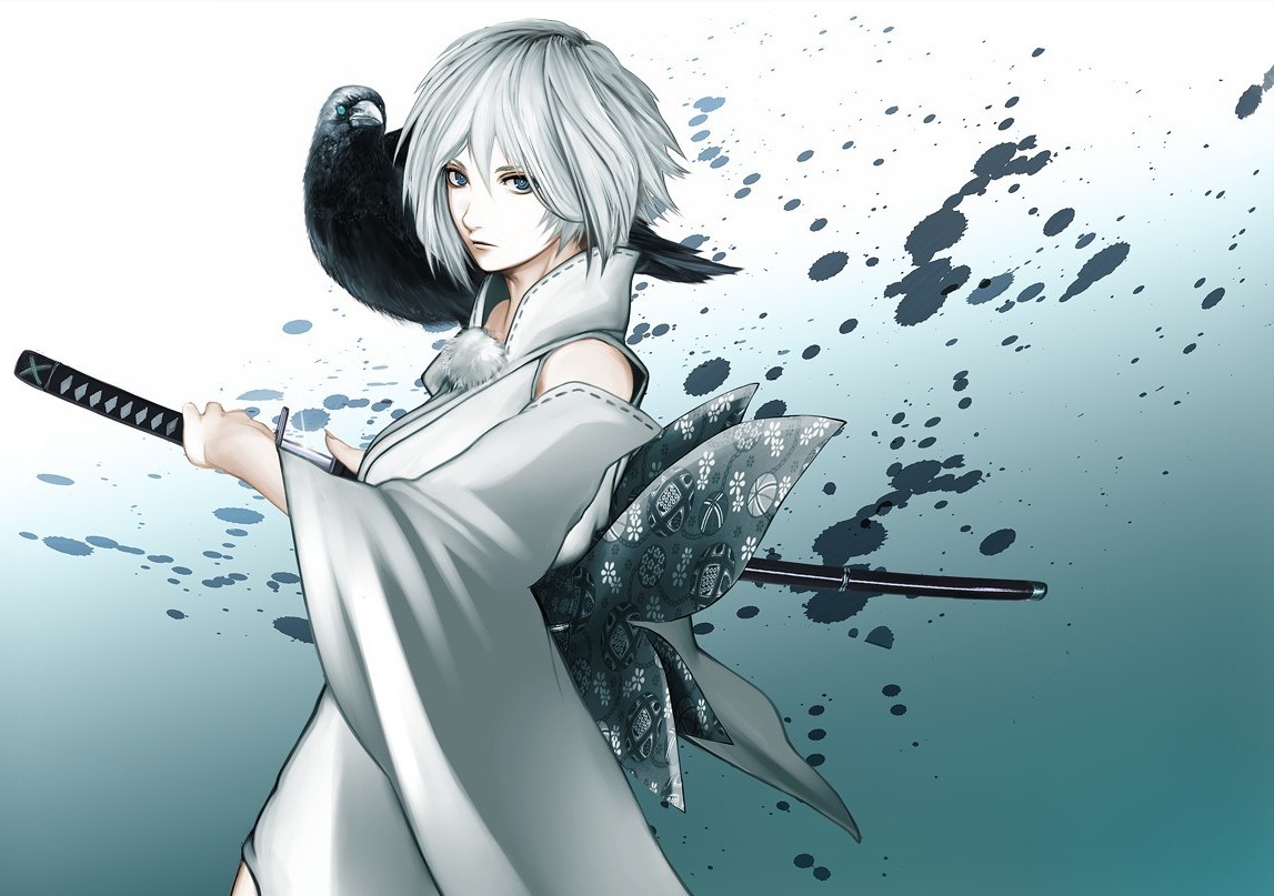 Anime Girl With Katana - HD Wallpaper 