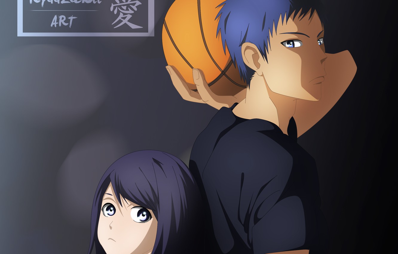 Photo Wallpaper Girl, The Ball, Guy, Kuroko From Basket, - Anime - HD Wallpaper 
