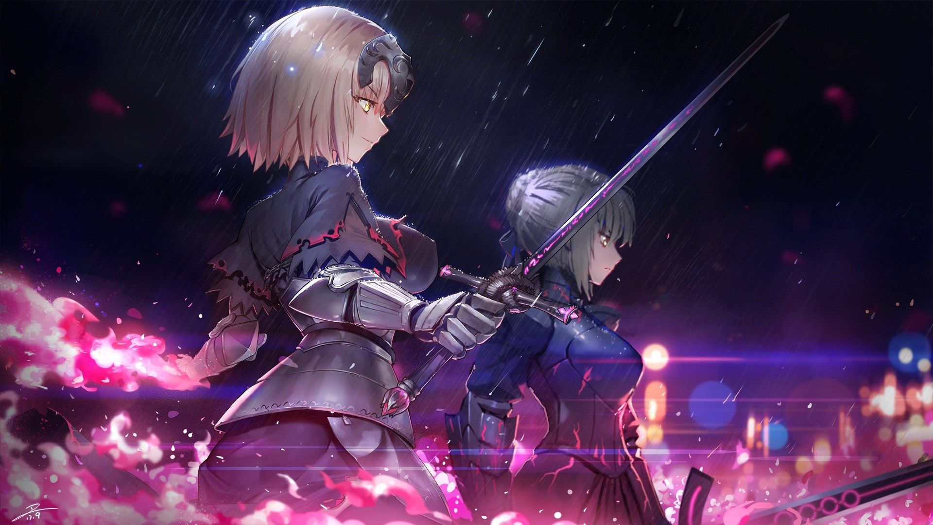 Anime Wallpaper Hd For Laptop - Saber Alter And Jeanne Alter - 1360x768  Wallpaper 