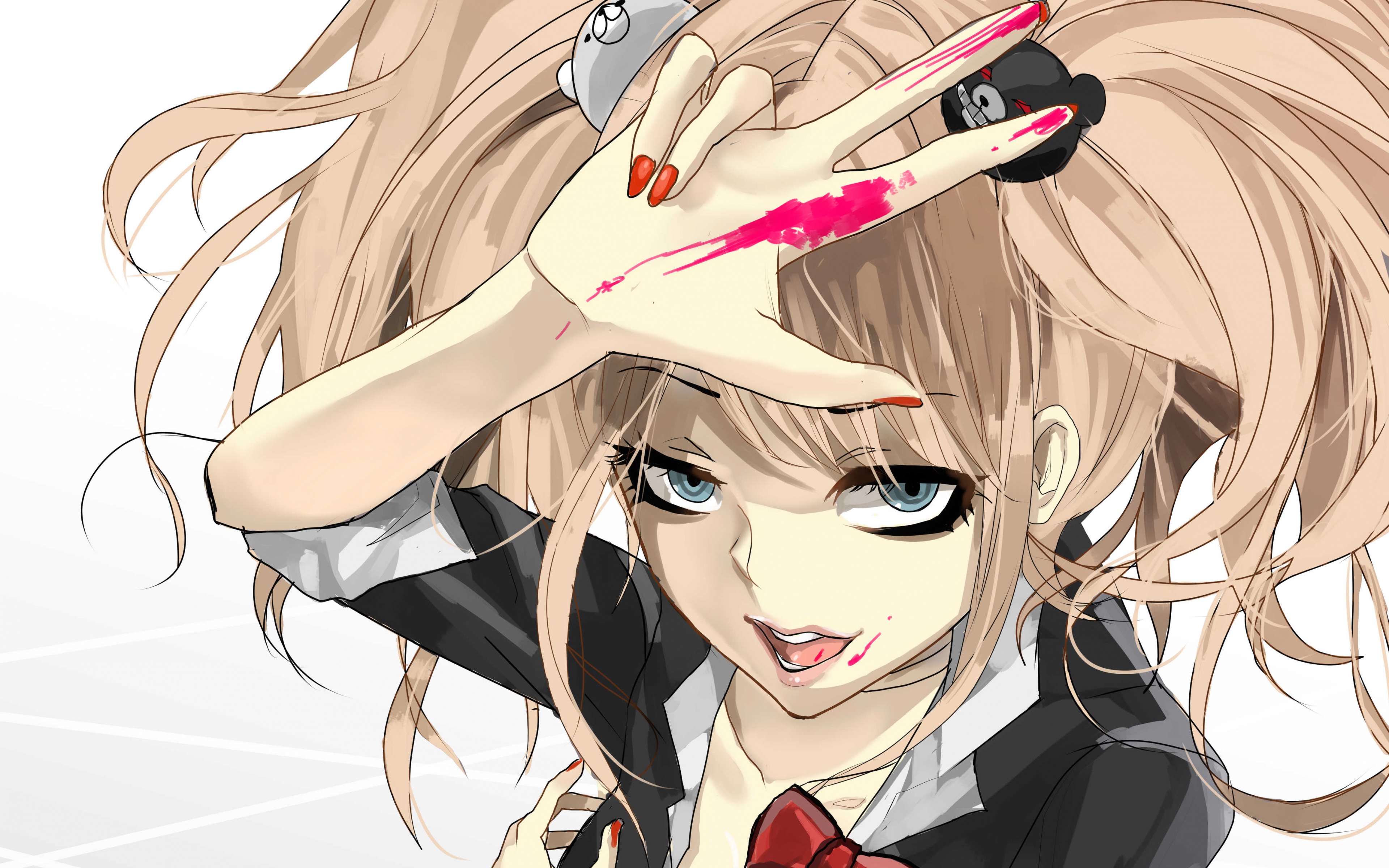 Danganronpa Girl Anime Face Paint 105802 - Junko Enoshima Wallpaper Hd - HD Wallpaper 