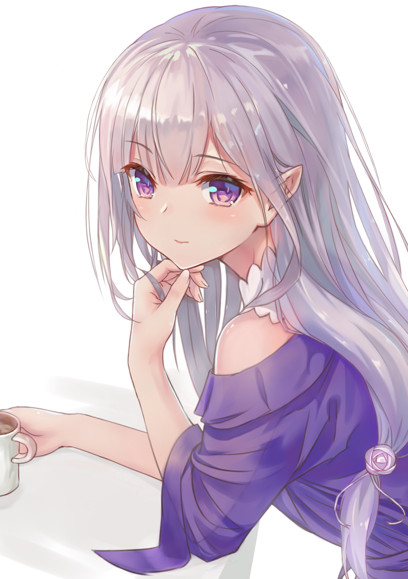 Anime Girl Gray Hair - HD Wallpaper 
