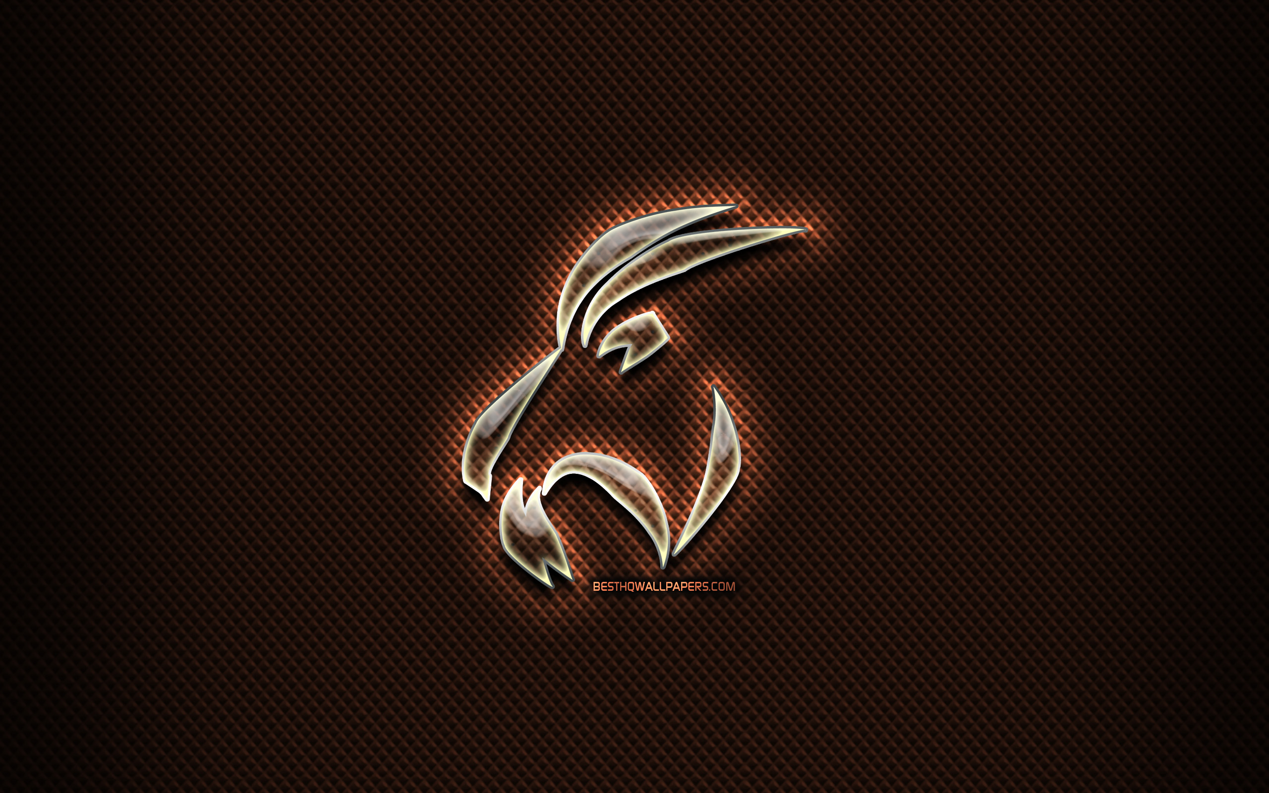 Capricorn Glass Sign, Brown Rhombic Background, Creative - Emblem - HD Wallpaper 