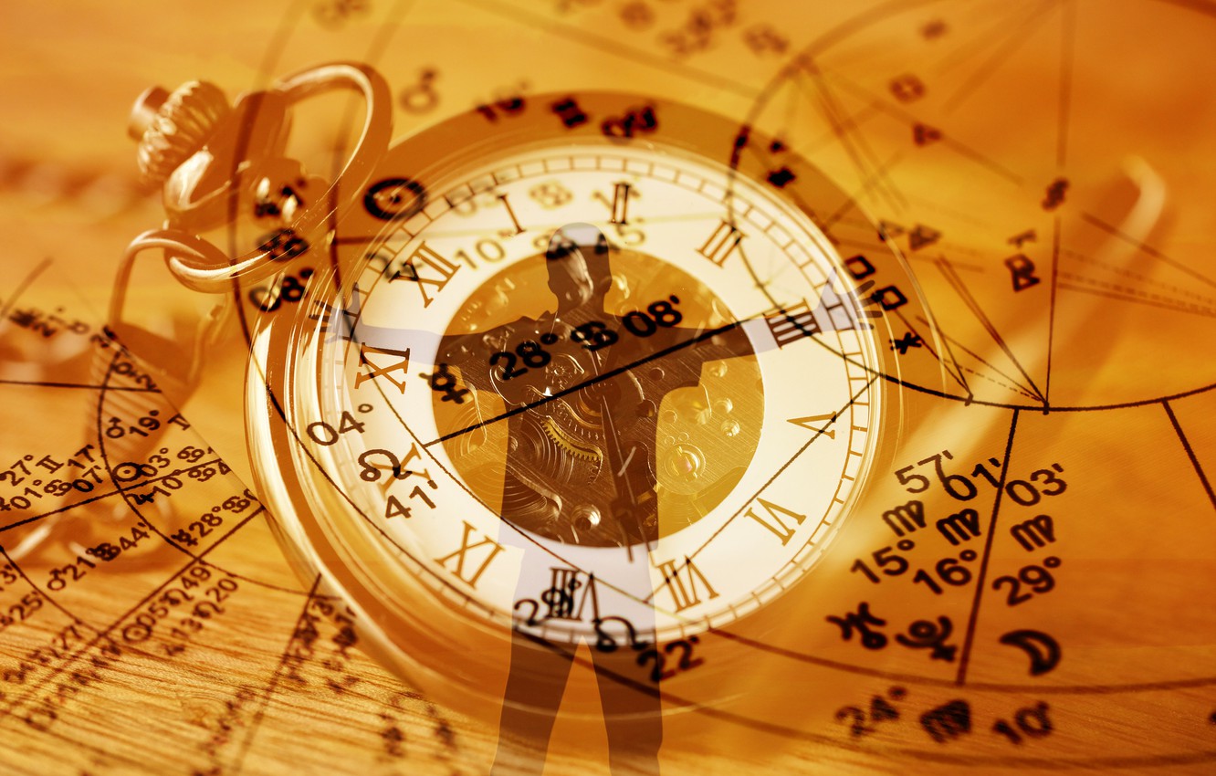 Photo Wallpaper Watch, Silhouette, Astrology - Astrology - HD Wallpaper 