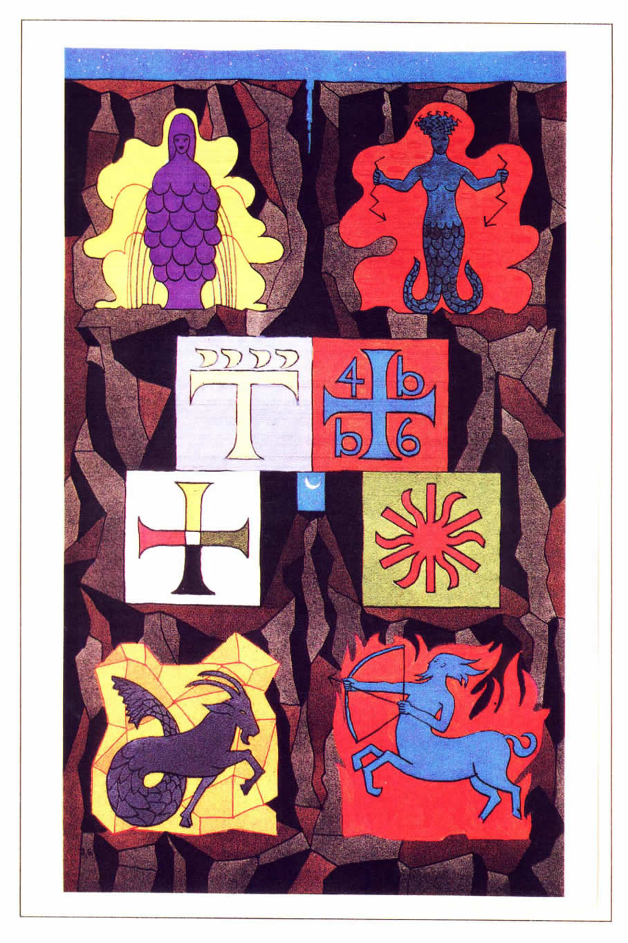 Figures From Hermean Zodiac And Elemental Seals Of - Kenneth Grant Art - HD Wallpaper 