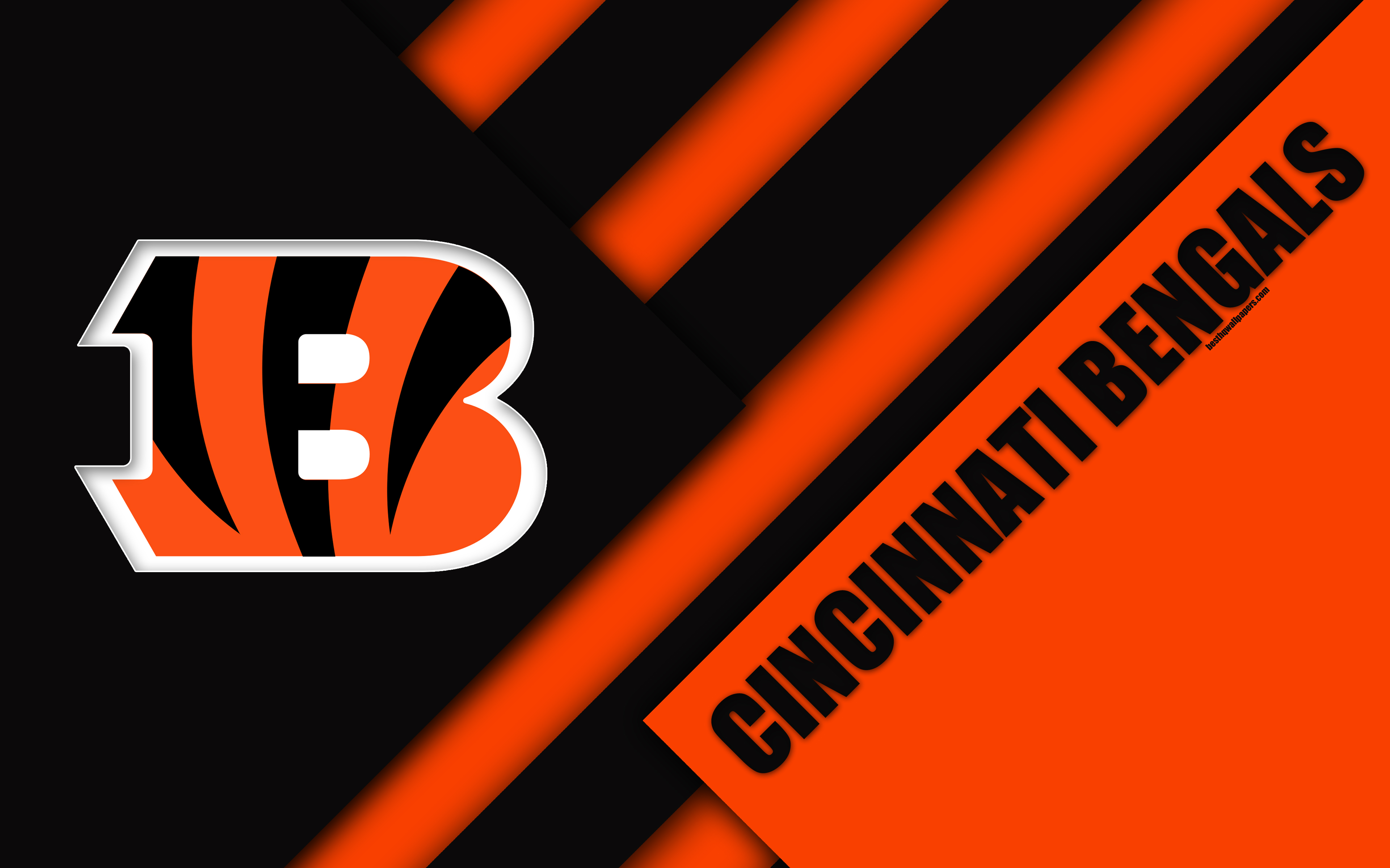 Cincinnati Bengals, 4k, Logo, Nfl, Black Orange Abstraction, - Cincinnati  Bengals - 3840x2400 Wallpaper 