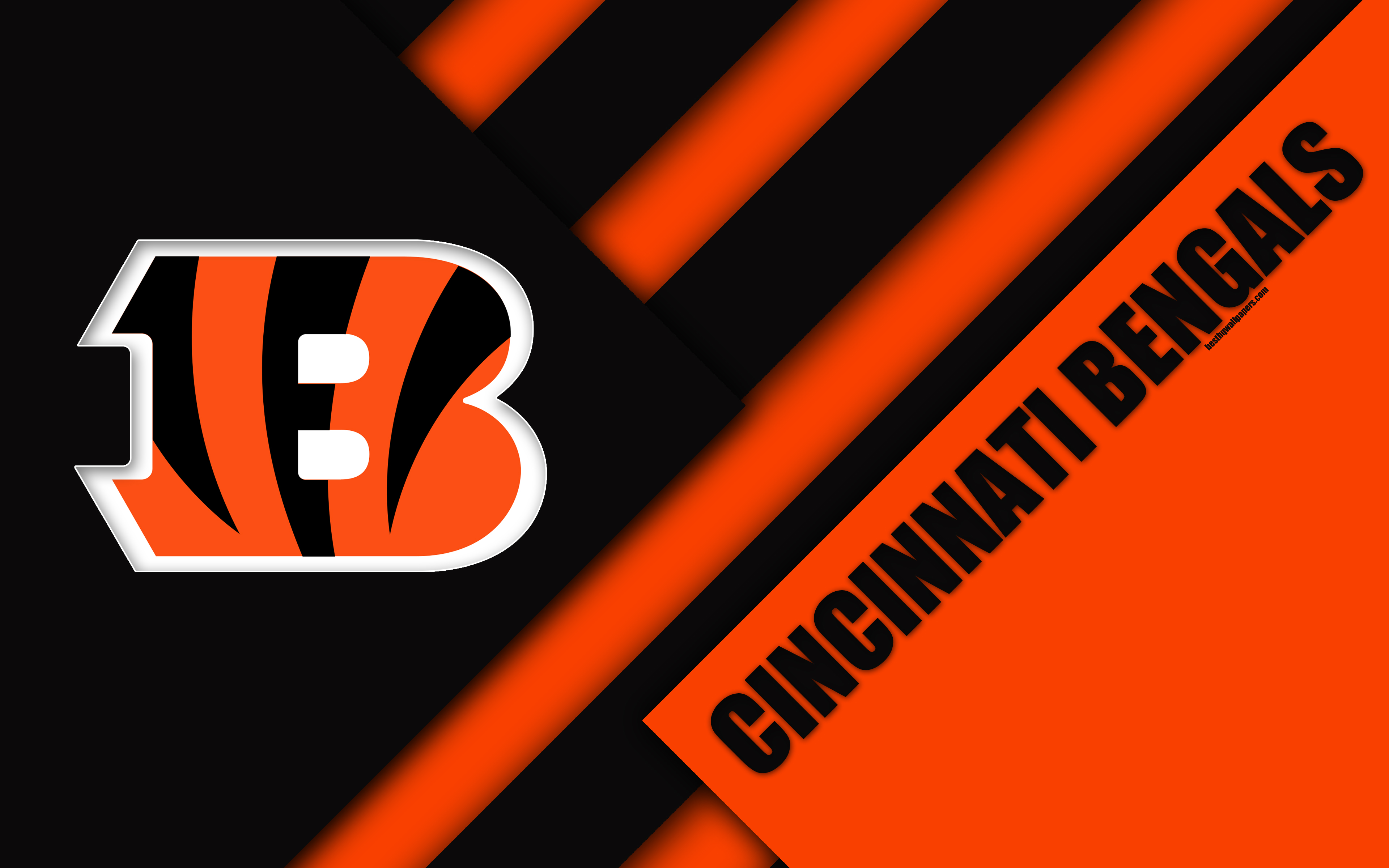 Cincinnati Bengals, 4k, Logo, Nfl, Black Orange Abstraction, - Cincinnati Bengals - HD Wallpaper 