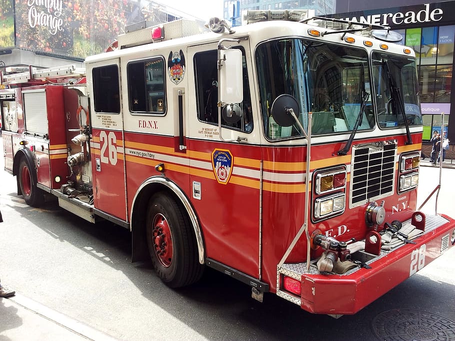 New York, Fire Truck, New York Fire Truck, Red, Emergency, - New York Firetruck - HD Wallpaper 