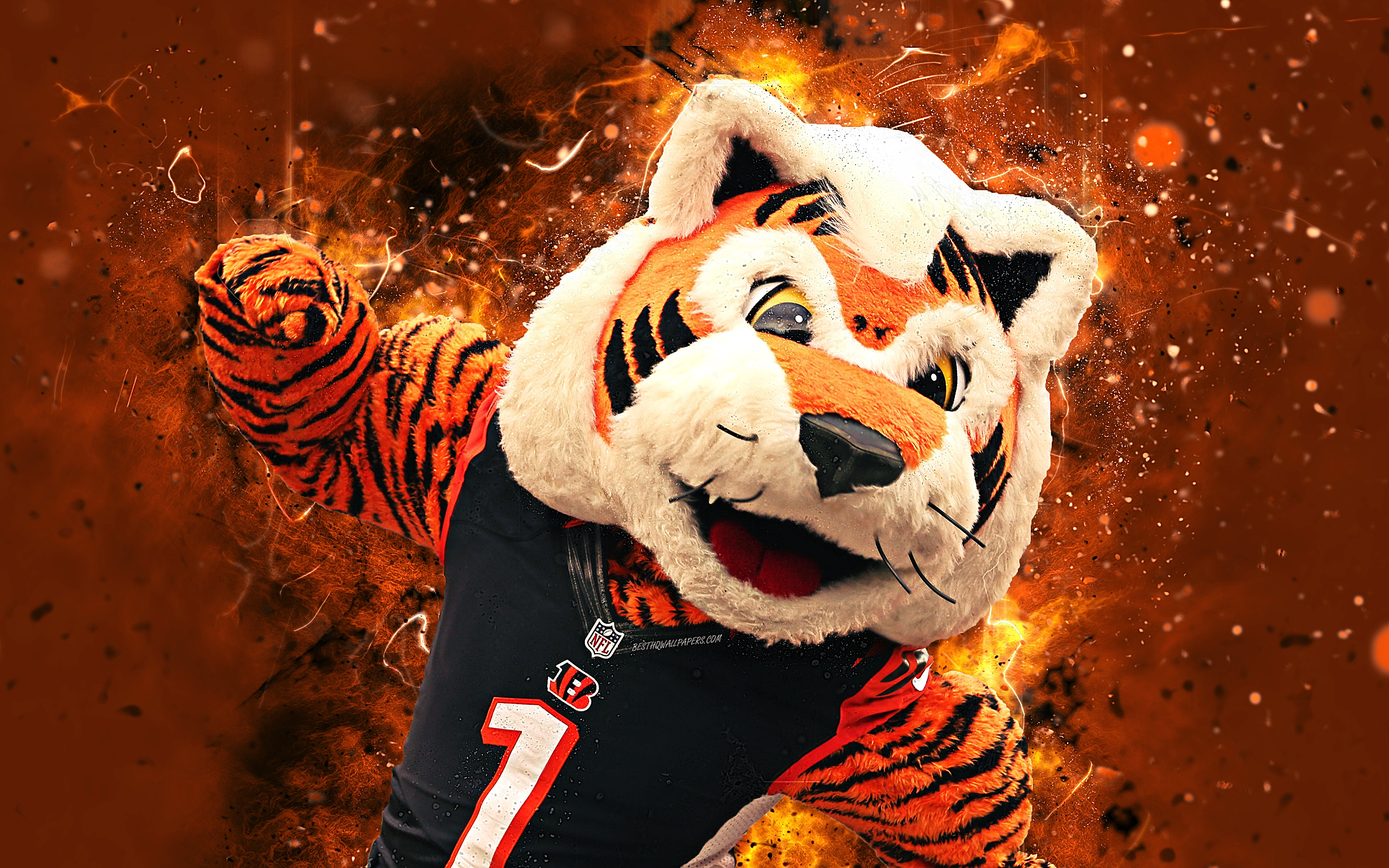 Who Dey, 4k, Mascot, Cincinnati Bengals, Abstract Art, - Bengals Who Dey Mascot - HD Wallpaper 