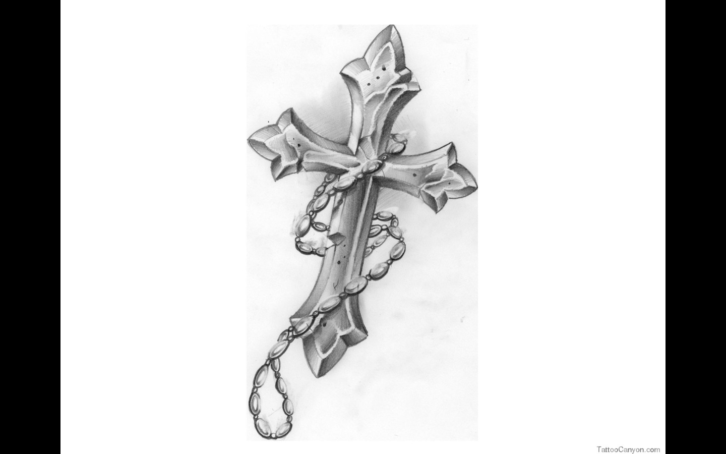 Designs Cross With Rosary Tattoo Wallpaper Tattoo Design - Cross Tattoo With Rosary - HD Wallpaper 