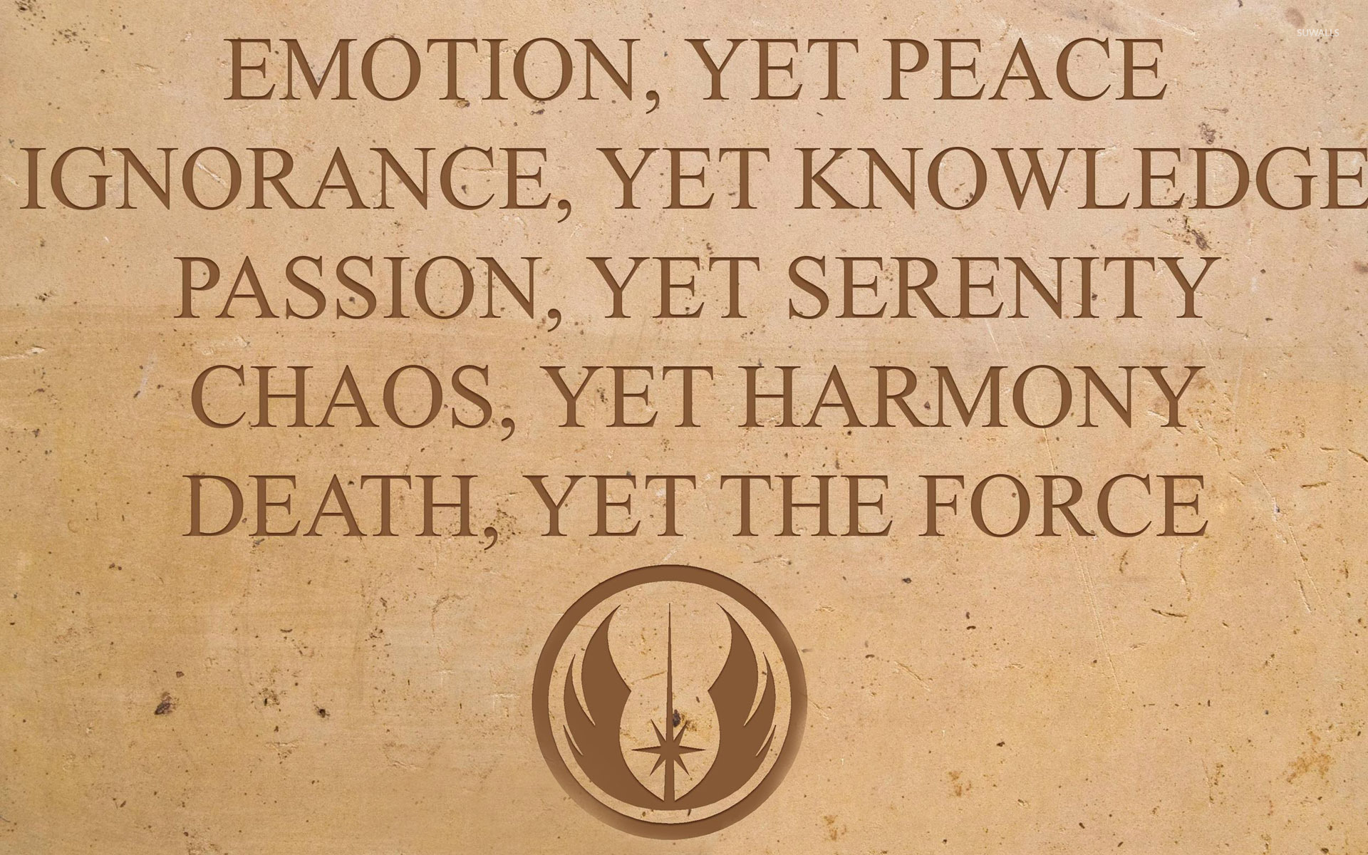 Jedi Code Emotion Yet Peace - HD Wallpaper 