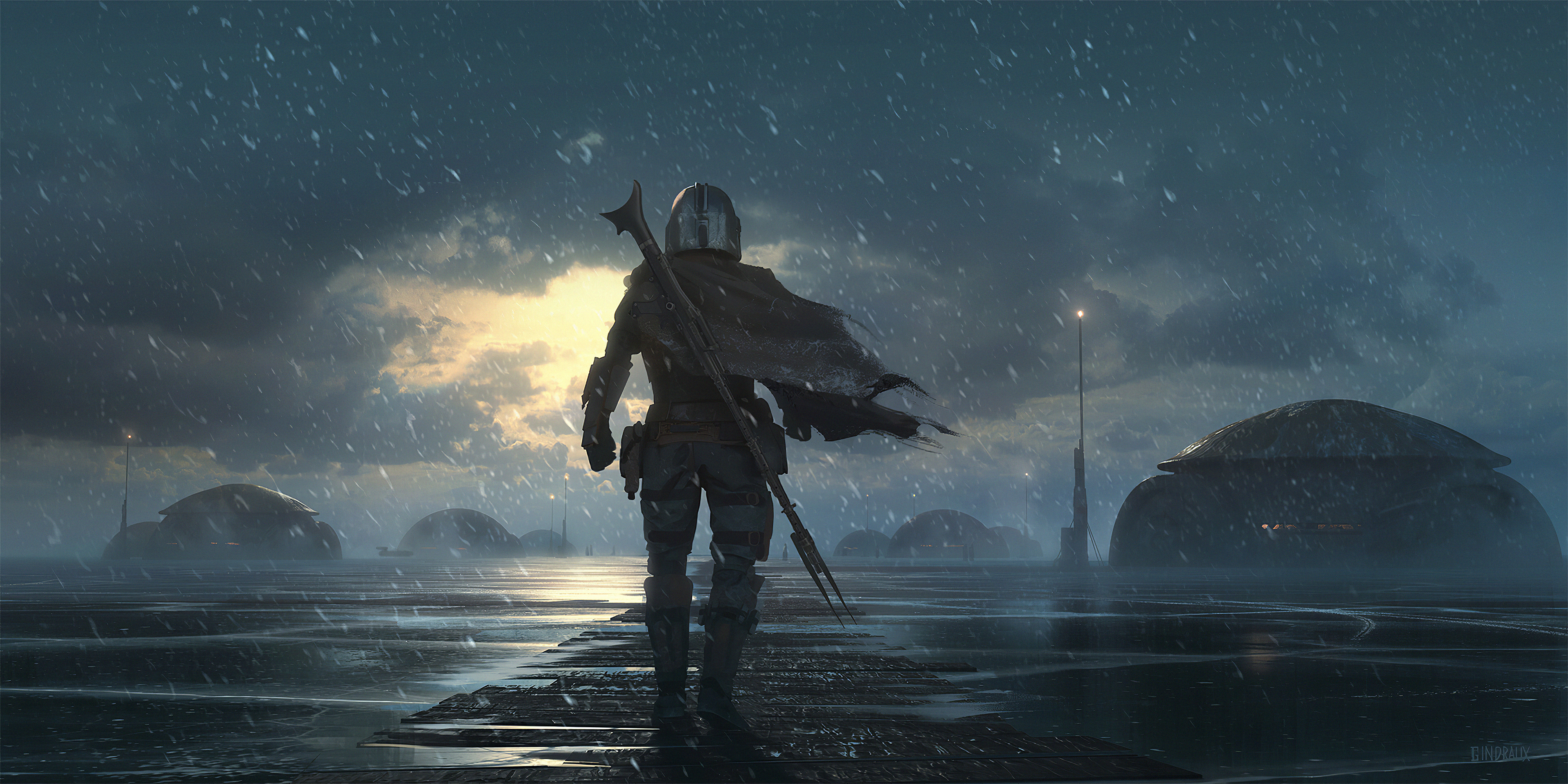 The Mandalorian Fan Art Mandalorian Art 3840x1920 Wallpaper Teahub Io
