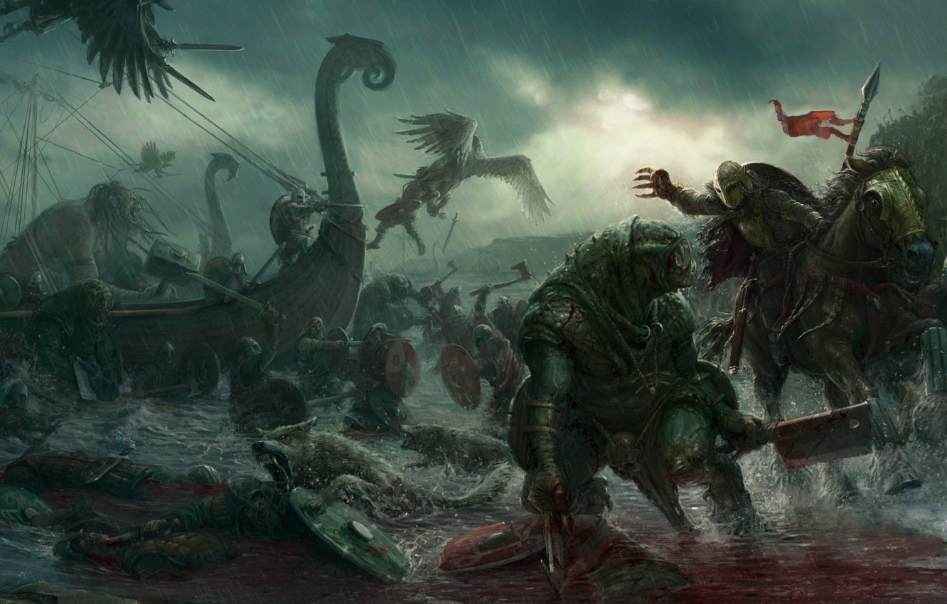 Photo Wallpaper Vikings, The Vikings, Stefan Kopinski, - Fantasy Art Vikings - HD Wallpaper 