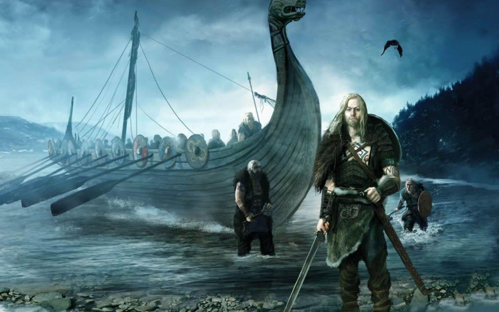 Vikings Landing On Beach - HD Wallpaper 