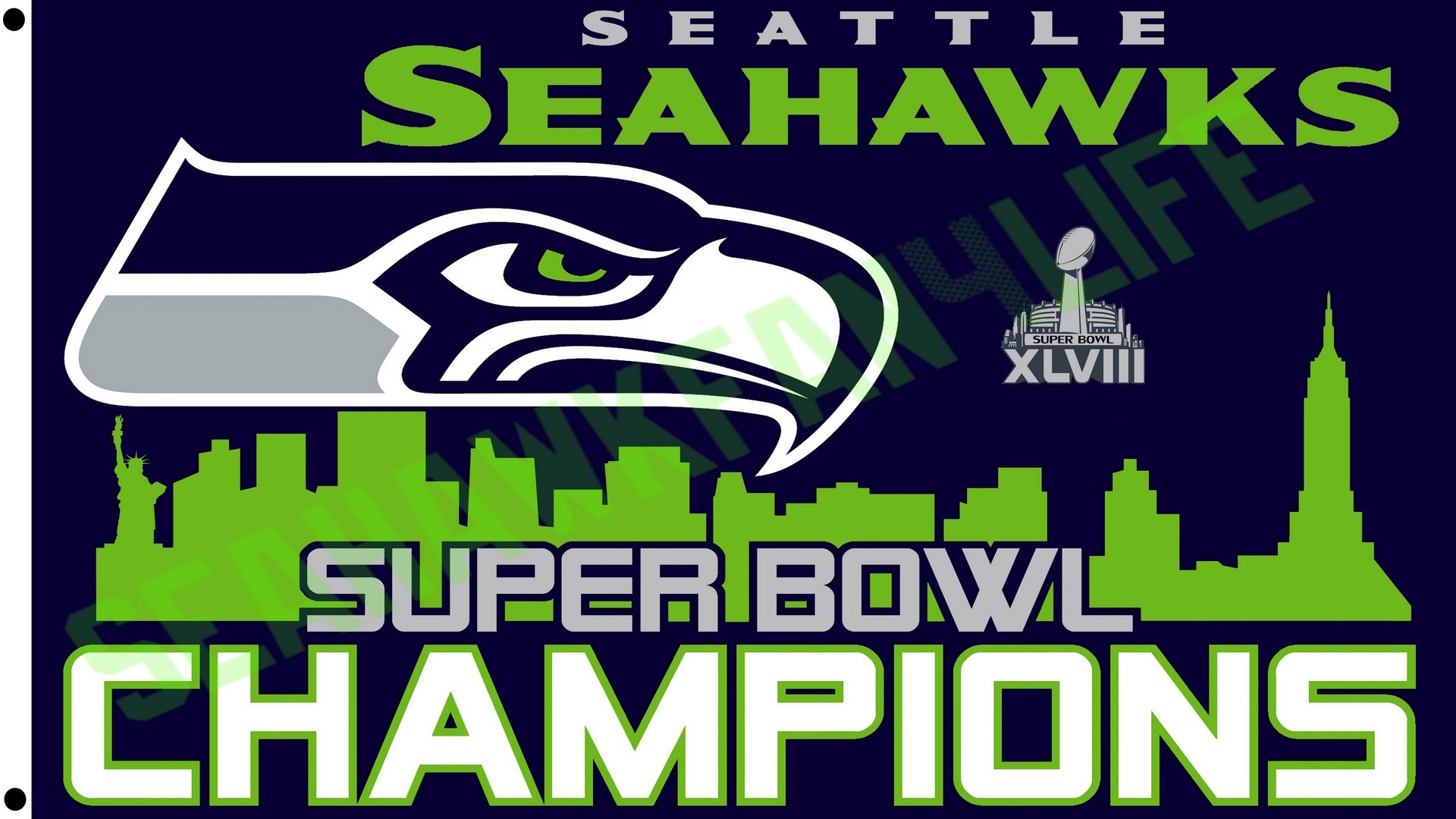 Seattle Seahawks Backgrounds Hd With High-resolution - Seahawks Super Bowl Flag - HD Wallpaper 