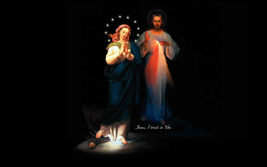 Jesus And Mother Mary Hd 3d Images Free Download - Divine Mercy Jesus Hd - HD Wallpaper 
