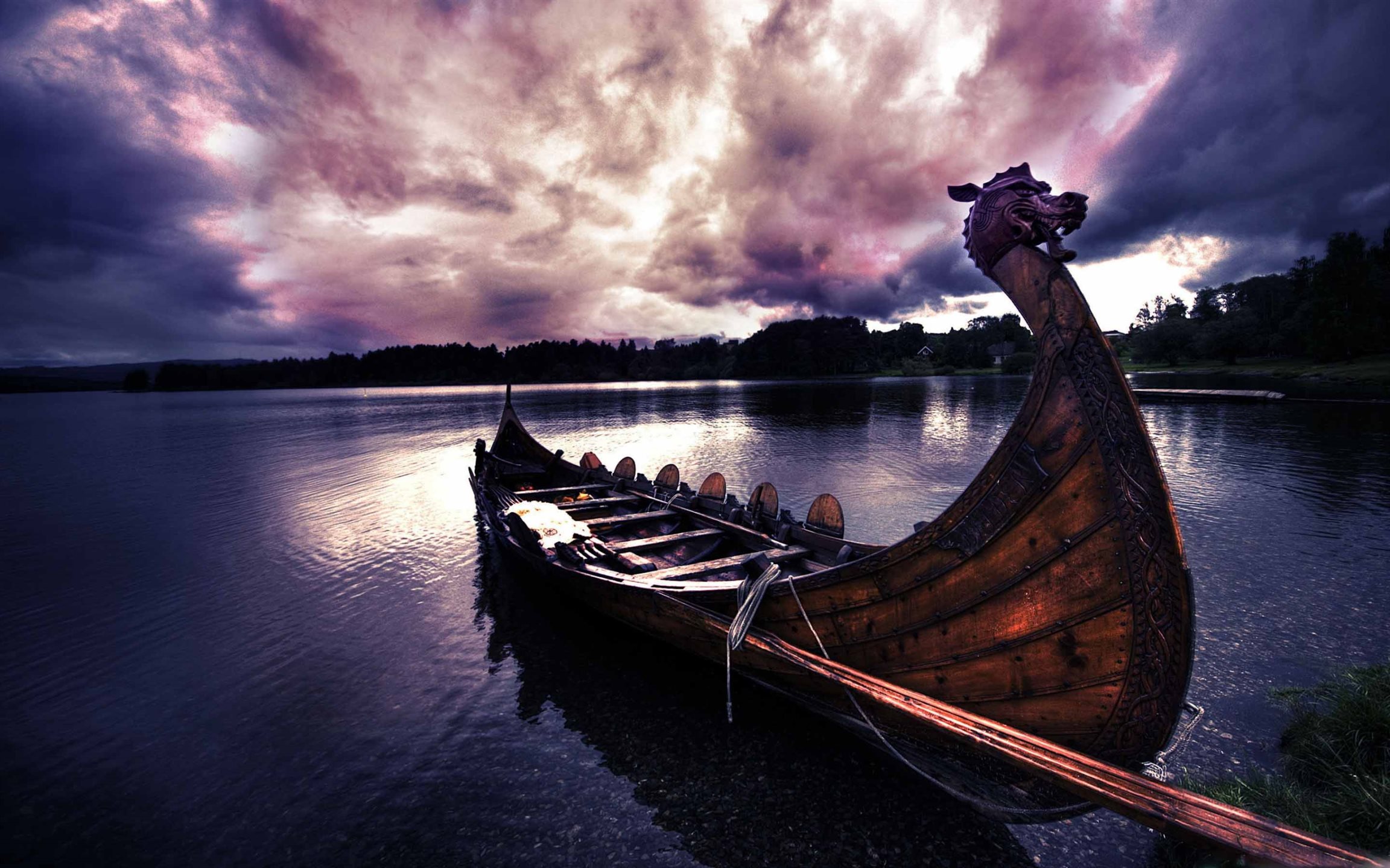 Viking Wallpaper Boat - HD Wallpaper 