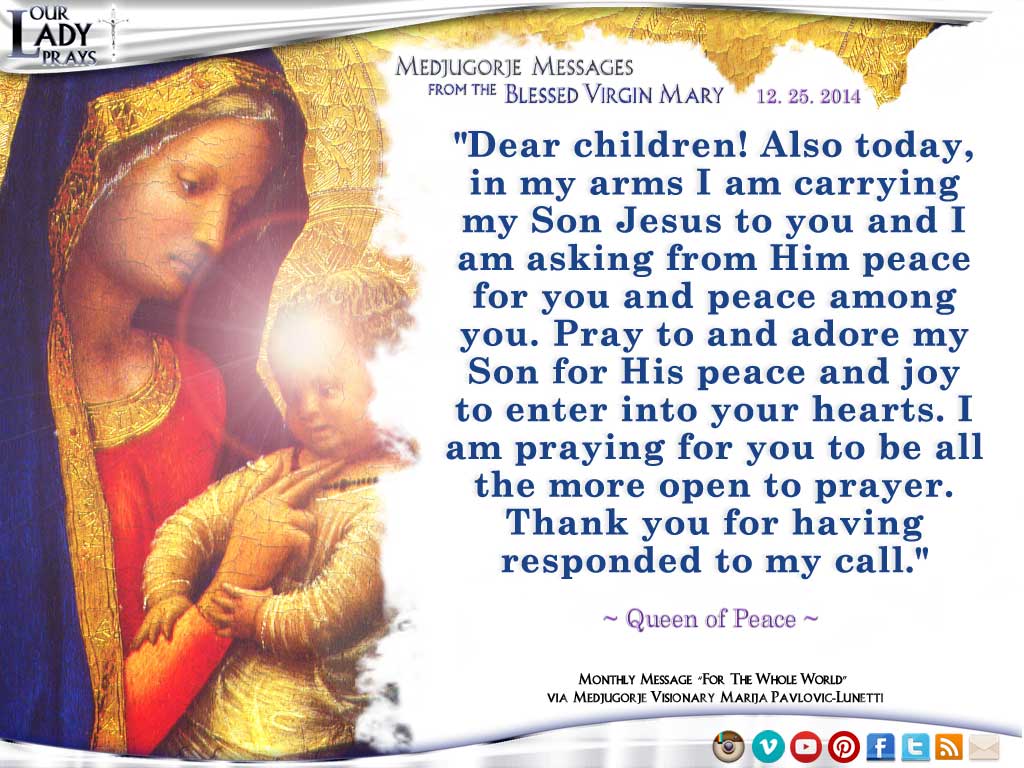 Medjugorje Message From The Blessed Virgin Mary, December - Medjugorje Messages - HD Wallpaper 