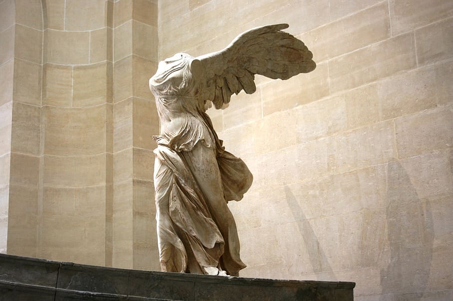 Angel Statue, Samothrace, Greek Sculpture, Marble, - Louvre, Winged Victory Of Samothrace - HD Wallpaper 