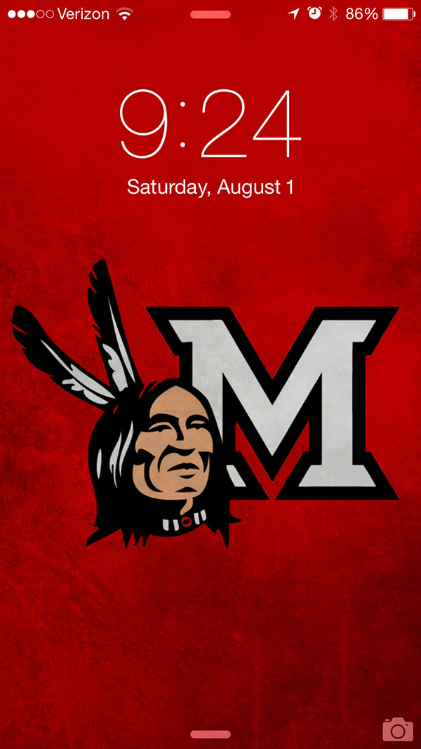 Miami University Redskin Logo Backgound - Miami Redhawks Iphone Background - HD Wallpaper 