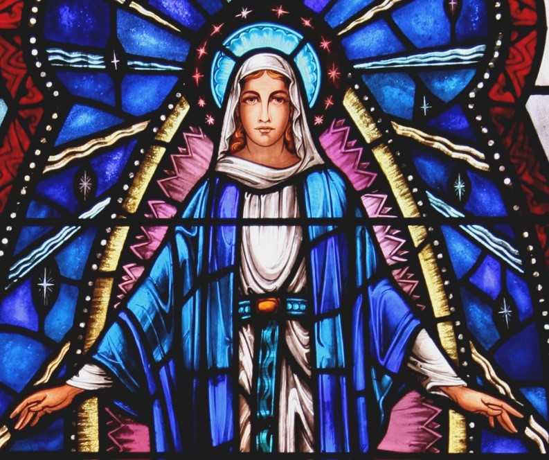 Stained Glass Mother Mary - HD Wallpaper 