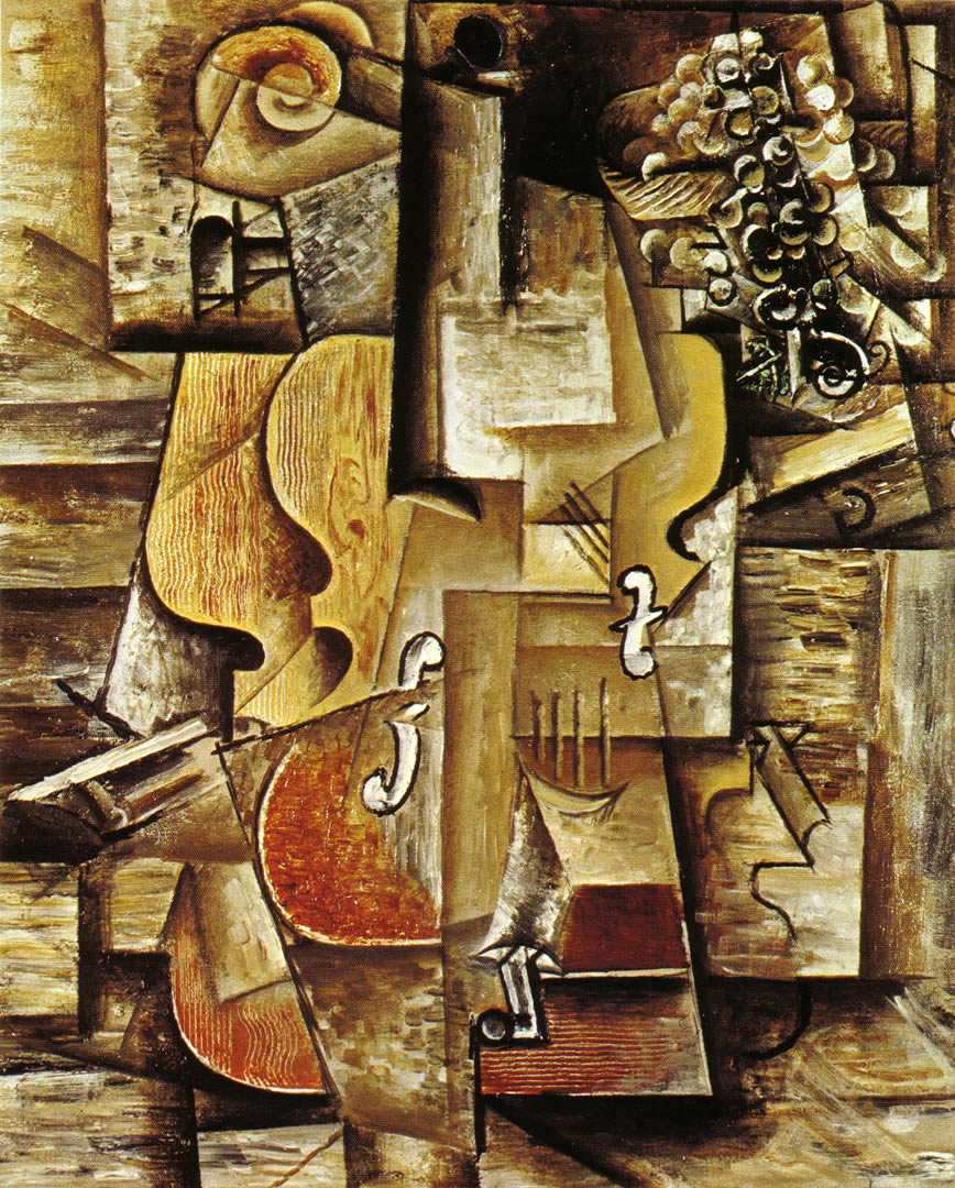 Violin And Grapes - Violin And Grapes Pablo Picasso - HD Wallpaper 