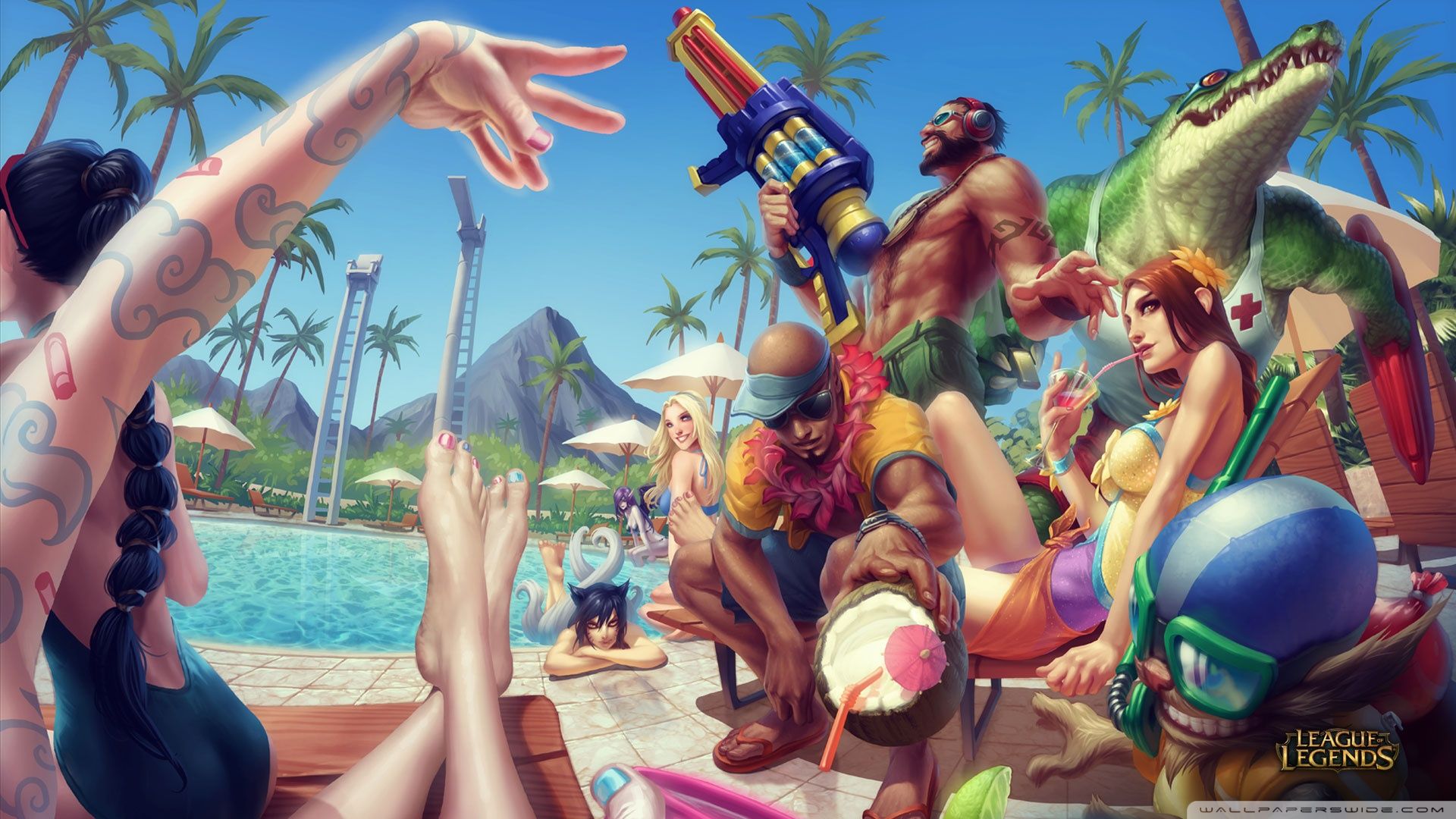 League Of Legends Wallpaper Pool Party - HD Wallpaper 