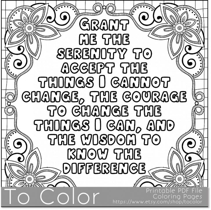 Serenity Prayer Coloring Page Prayer Coloring Pages - Adult Coloring Pages  Printable Inspirational - 728x725 Wallpaper 